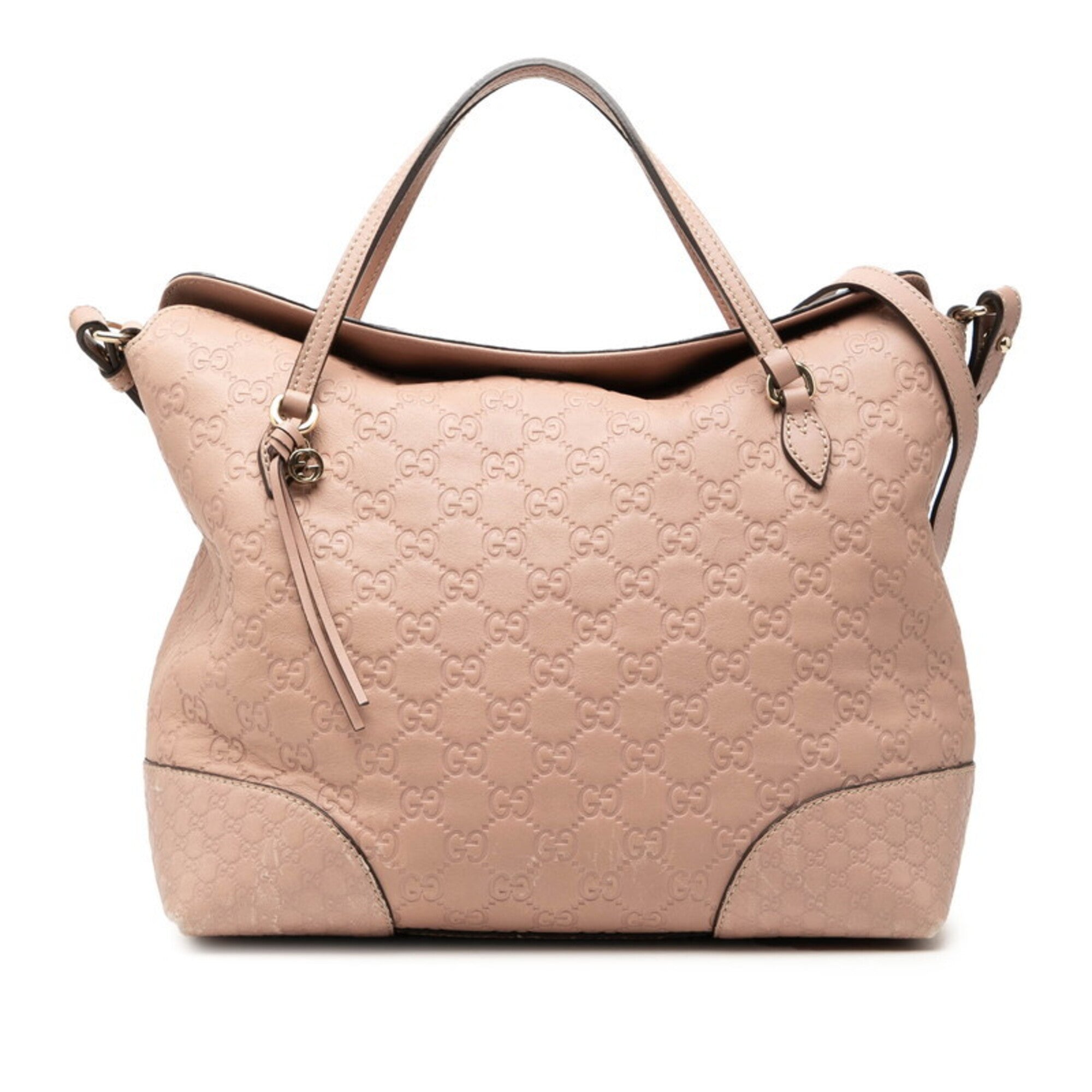 Gucci Pink Leather Handbag Shoulder Bag (Pre-Owned)