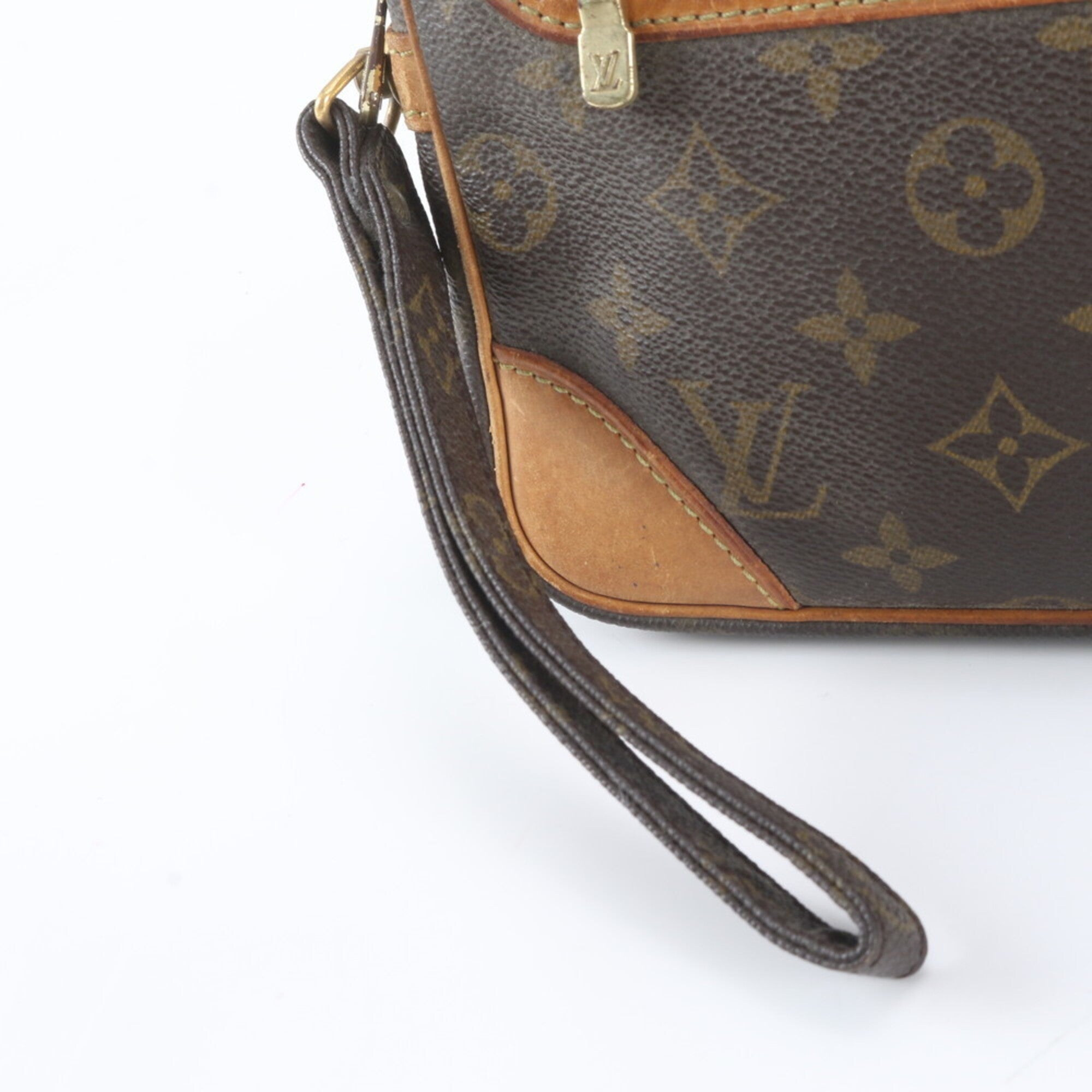 Louis Vuitton Brown Monogram Leather Coated Canvas Clutch Bag (Pre-Owned)