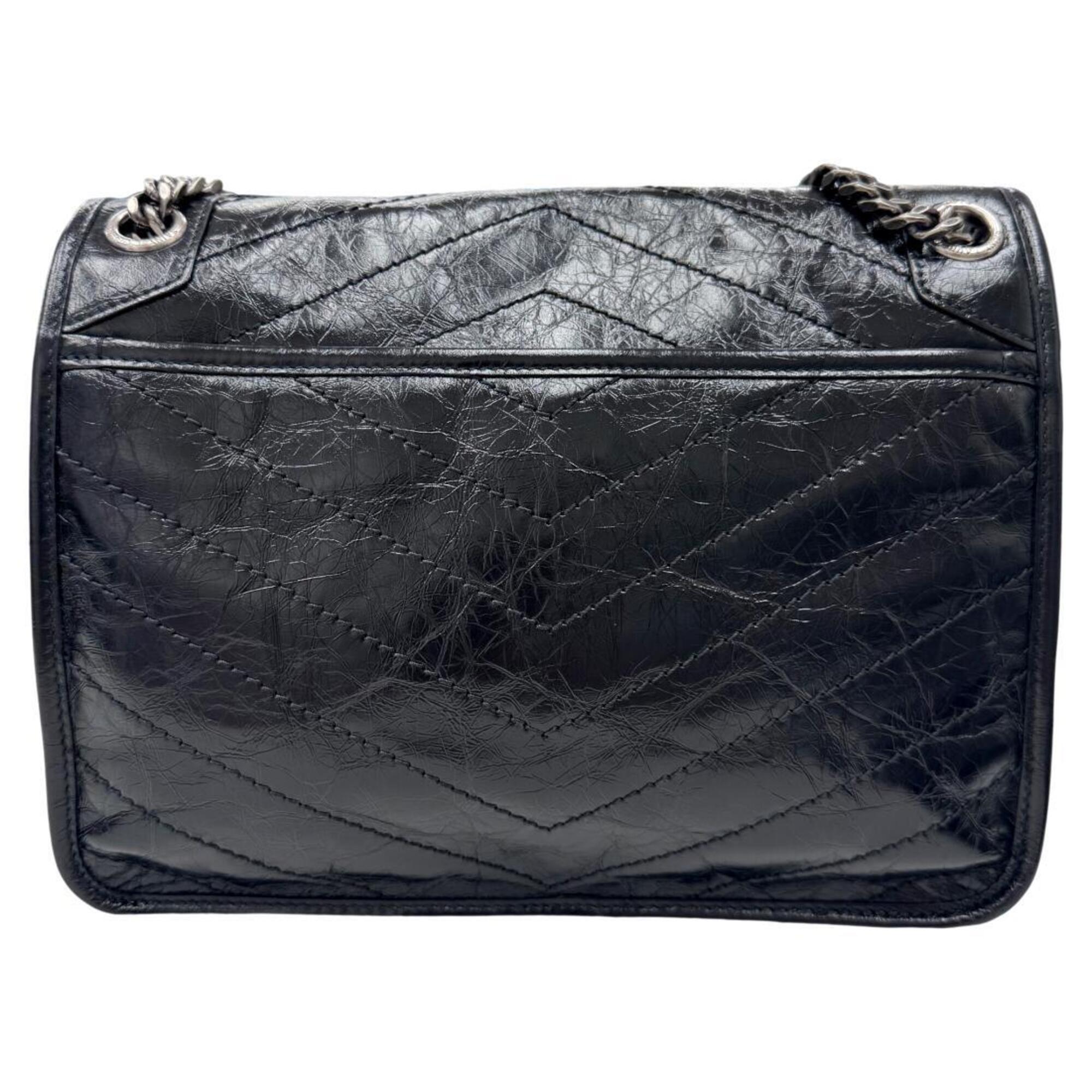 Yves Saint Laurent Black Leather Shoulder Bag (Pre-Owned)