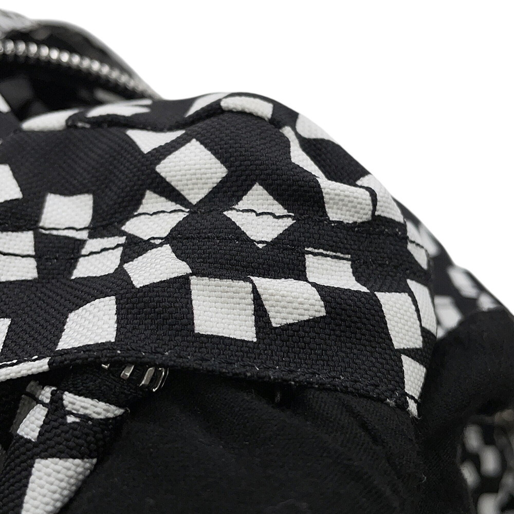 Celine Black White Nylon Canvas Leather Backpack (Pre-Owned)