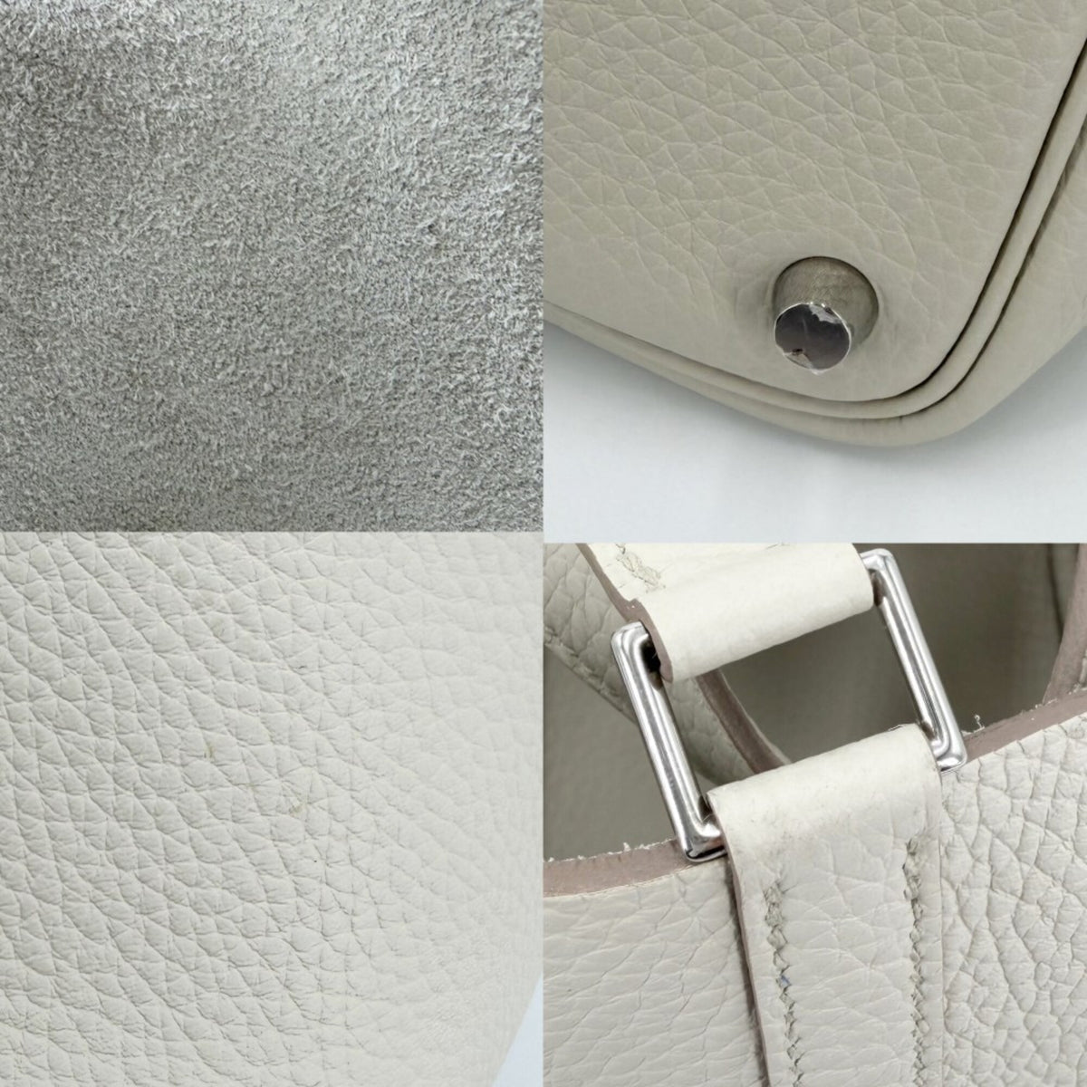 Hermes Ivory Leather Handbag (Pre-Owned)