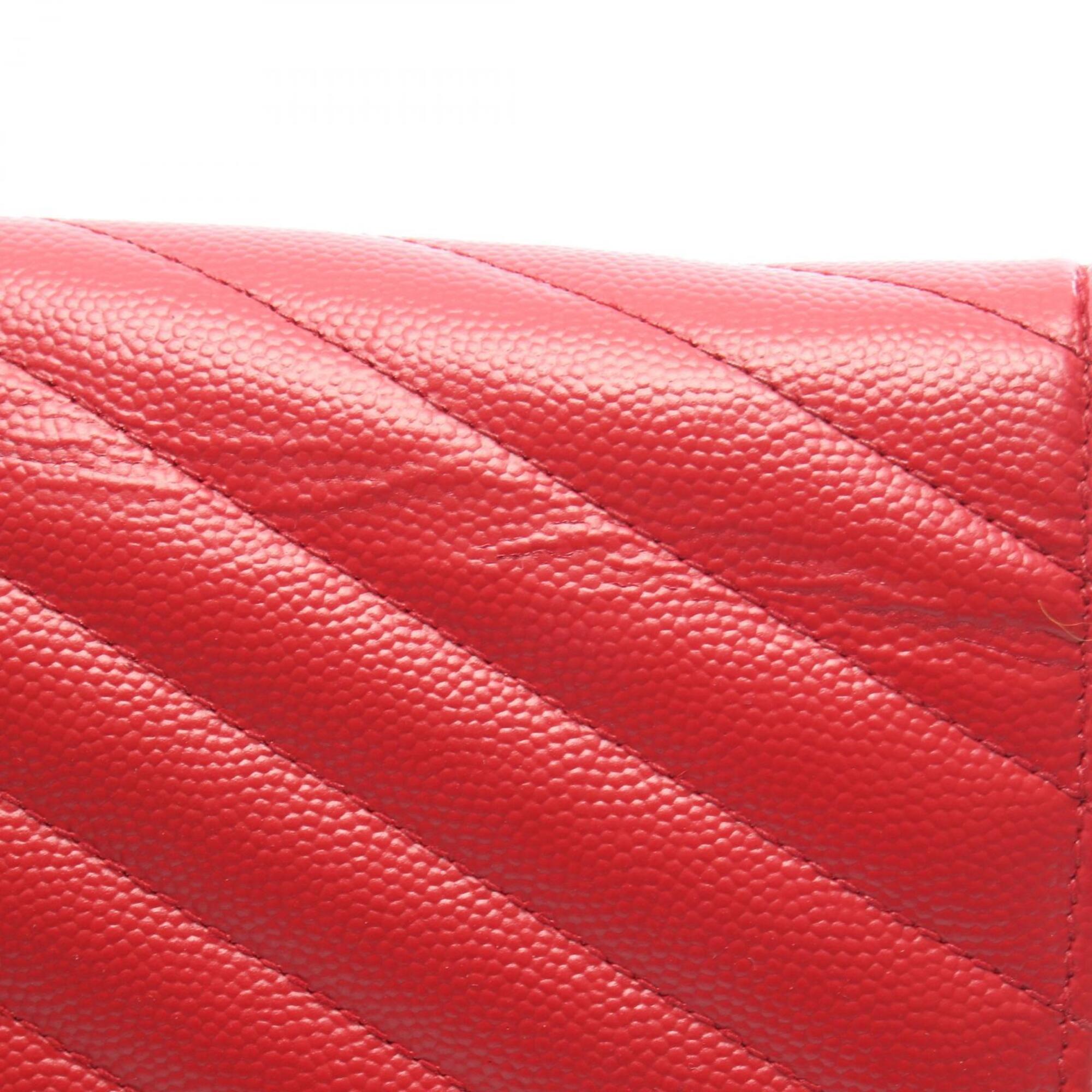 Saint Laurent Red Color Leather Handbag Shoulder Bag (Pre-Owned)