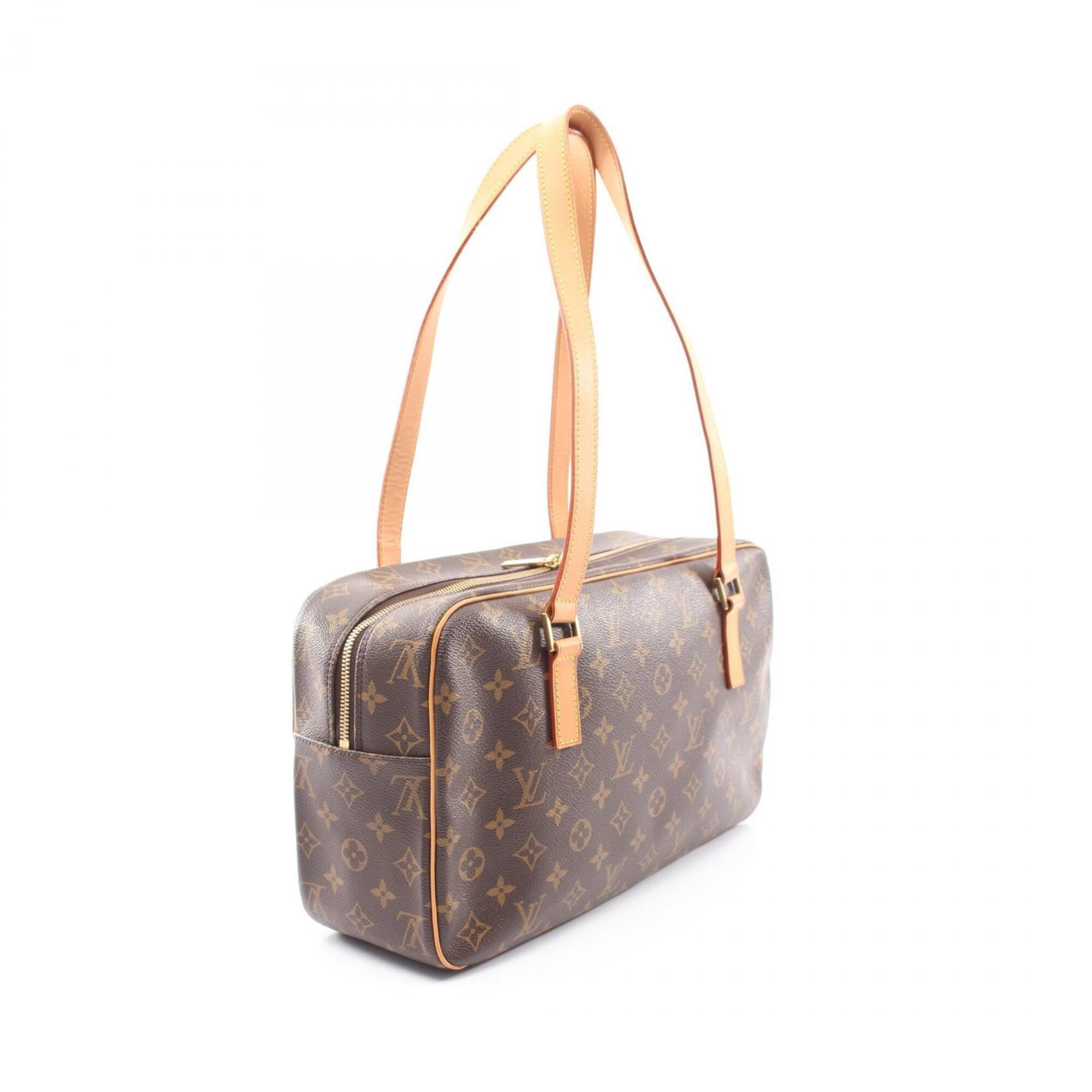 Louis Vuitton Brown Coated Canvas Leather Handbag Shoulder Bag (Pre-Owned)