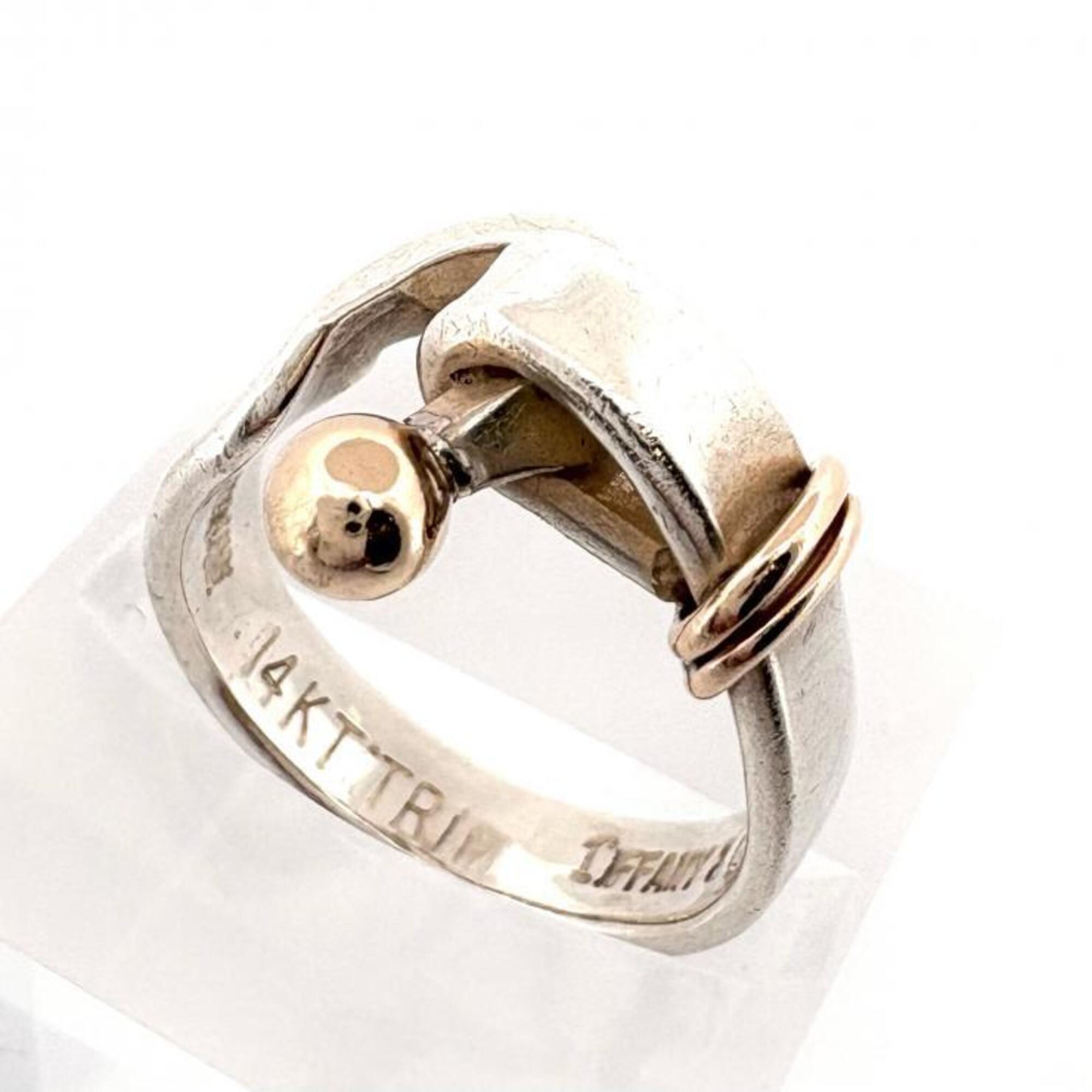 Tiffany Gold Silver Silver 925 Yellow Gold (14K) Band Ring (Pre-Owned)