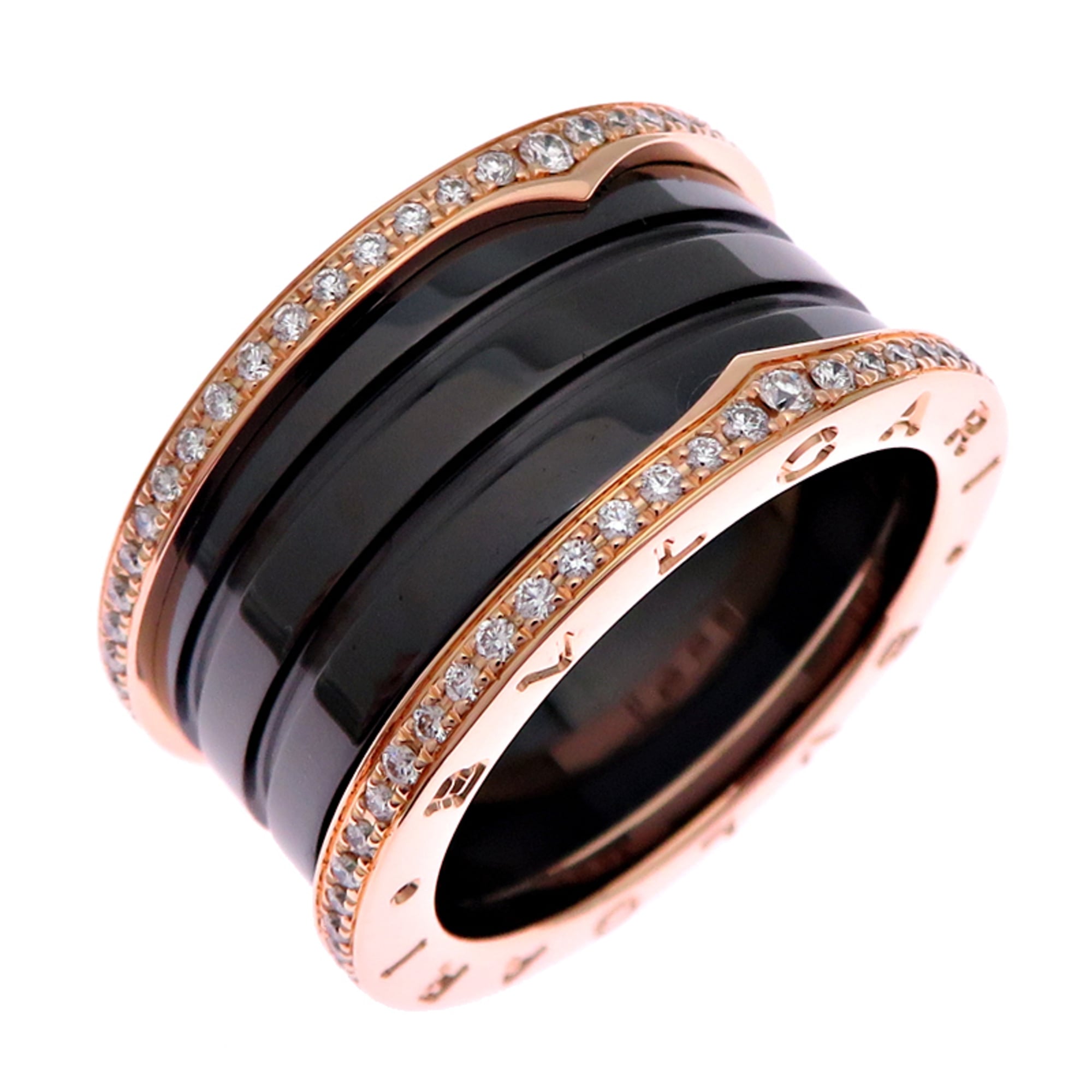 Bvlgari Pink Pink Gold (18K) Ceramic Band Ring (Pre-Owned)