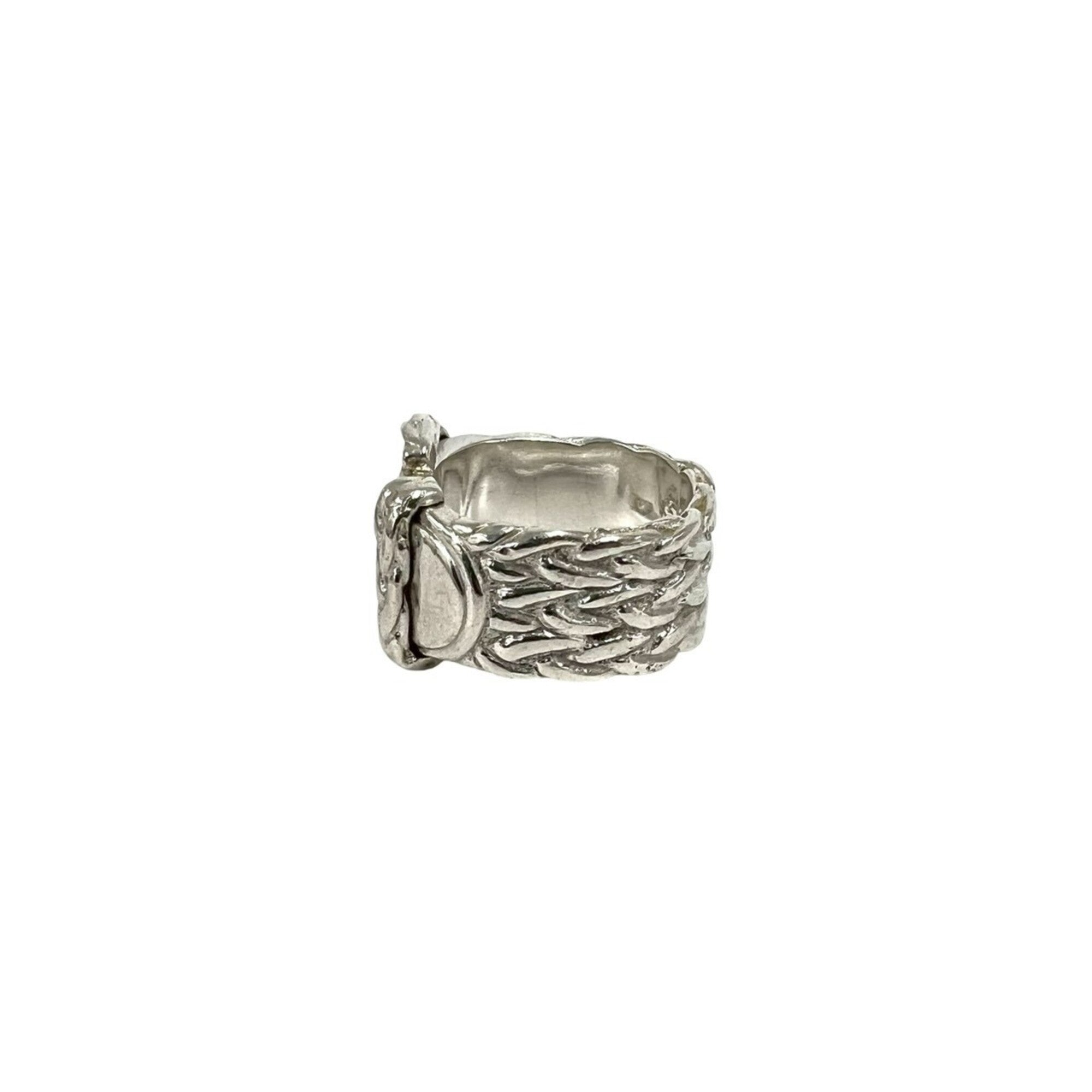Hermes Silver Silver 925 Band Ring (Pre-Owned)