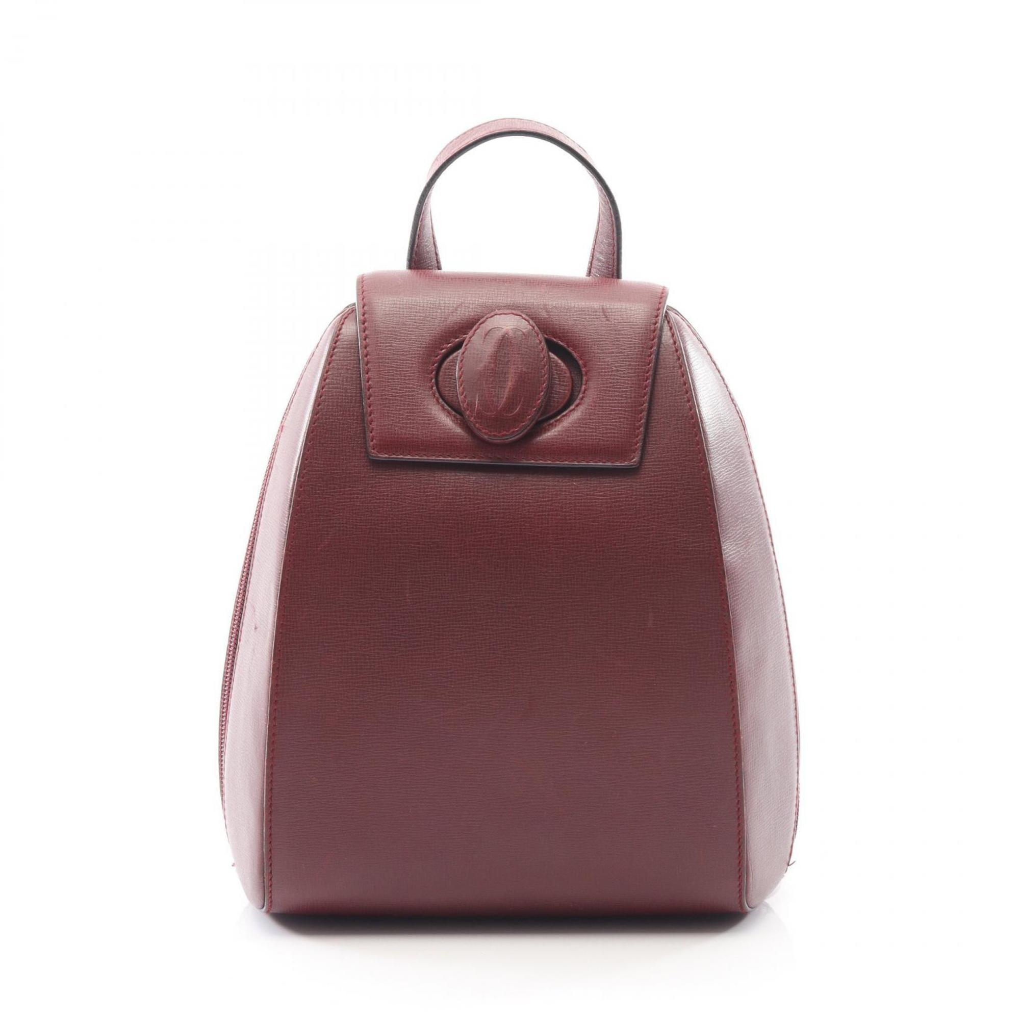 Cartier Bordeaux Leather Backpack (Pre-Owned)