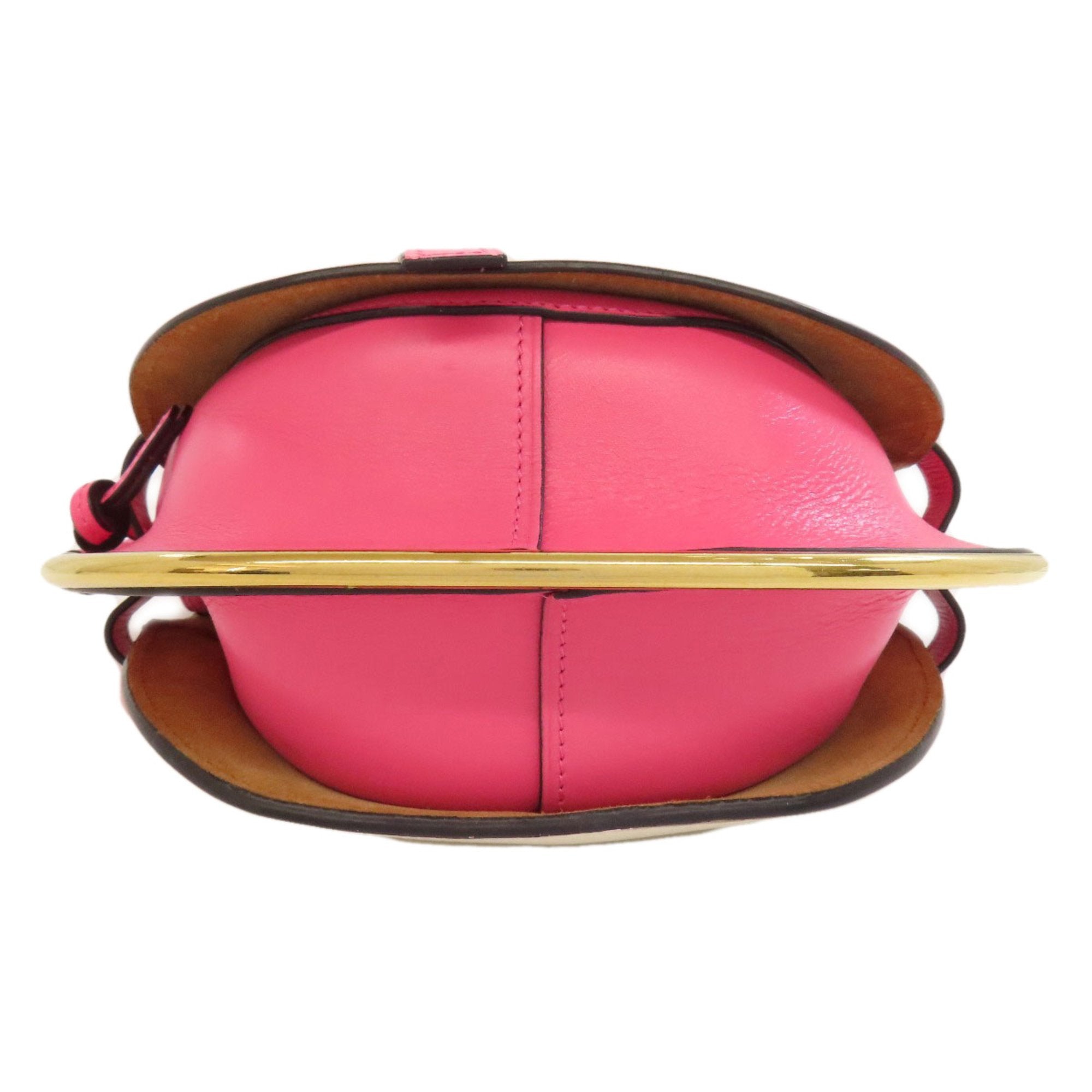 Loewe Pink White Leather Shoulder Bag (Pre-Owned)