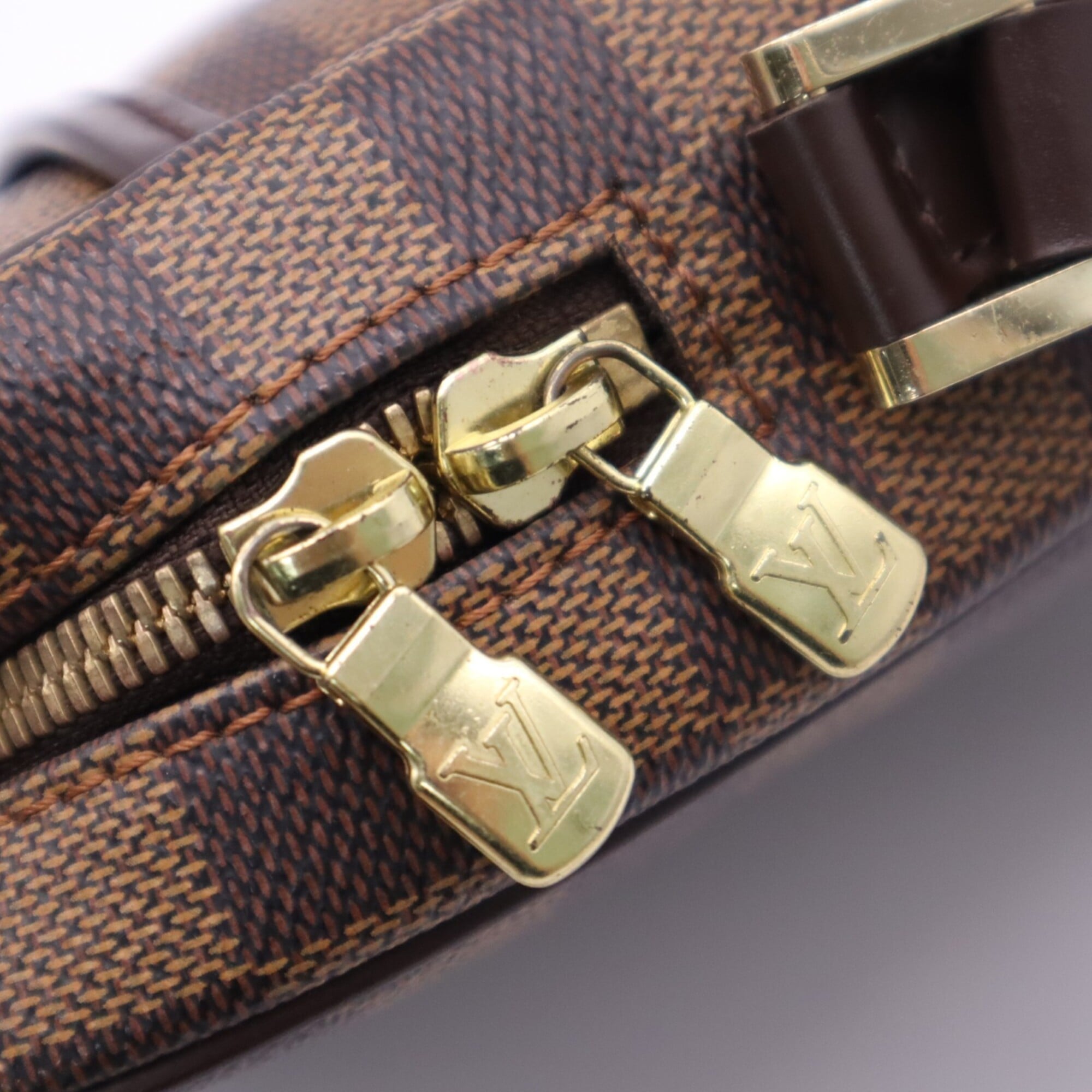 Louis Vuitton Damier Beige Brown Coated Canvas Leather Shoulder Bag (Pre-Owned)