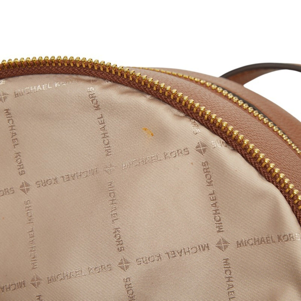 Michael Kors Brown White Pvc Leather Backpack (Pre-Owned)