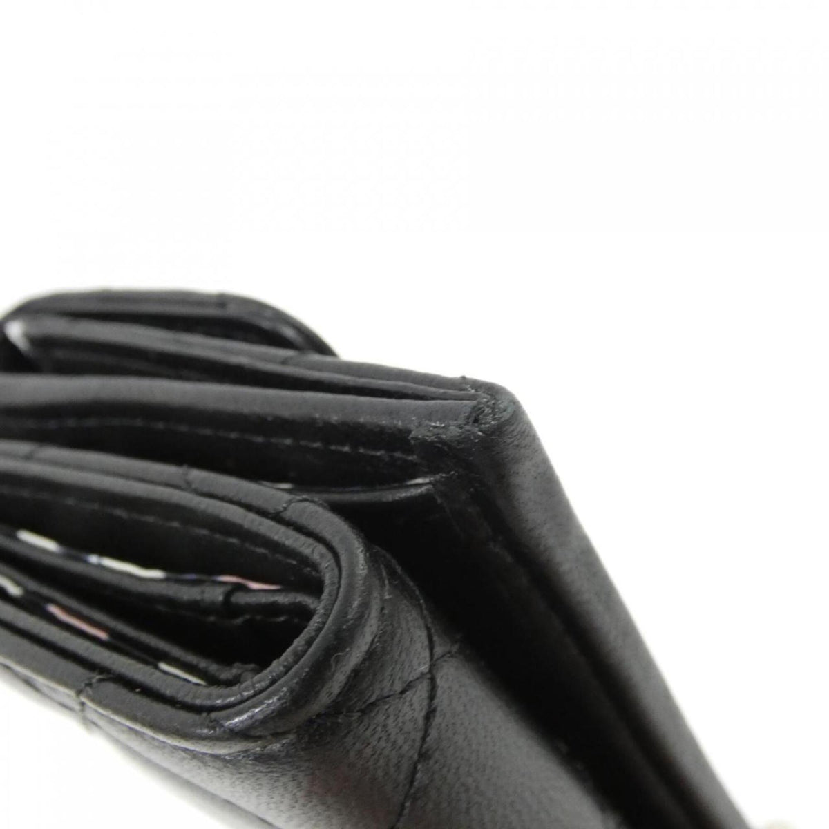 Chanel Black Leather Wallet (Tri-Fold) (Pre-Owned)