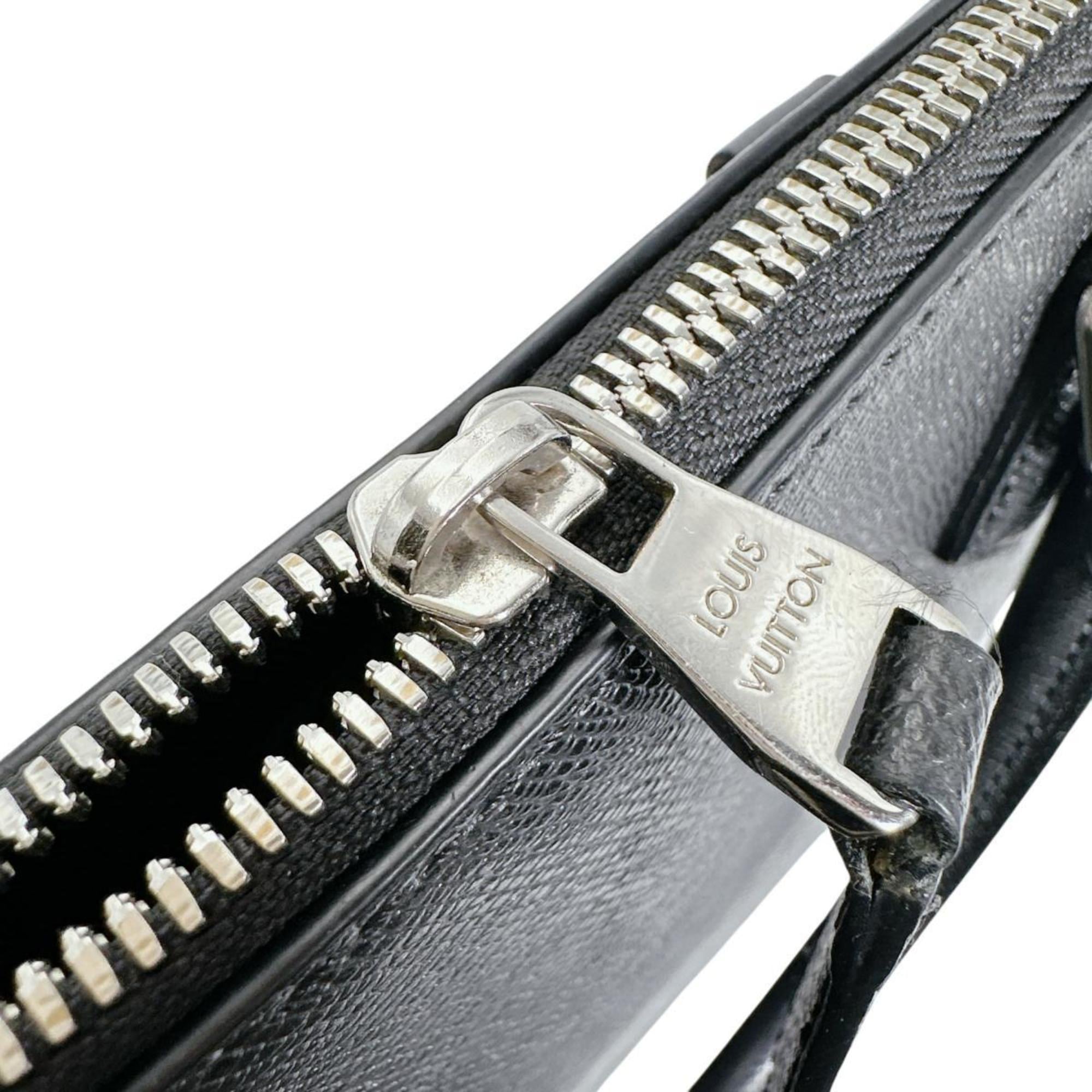 Louis Vuitton Ardoise Black Taiga Leather Briefcase Shoulder Bag (Pre-Owned)