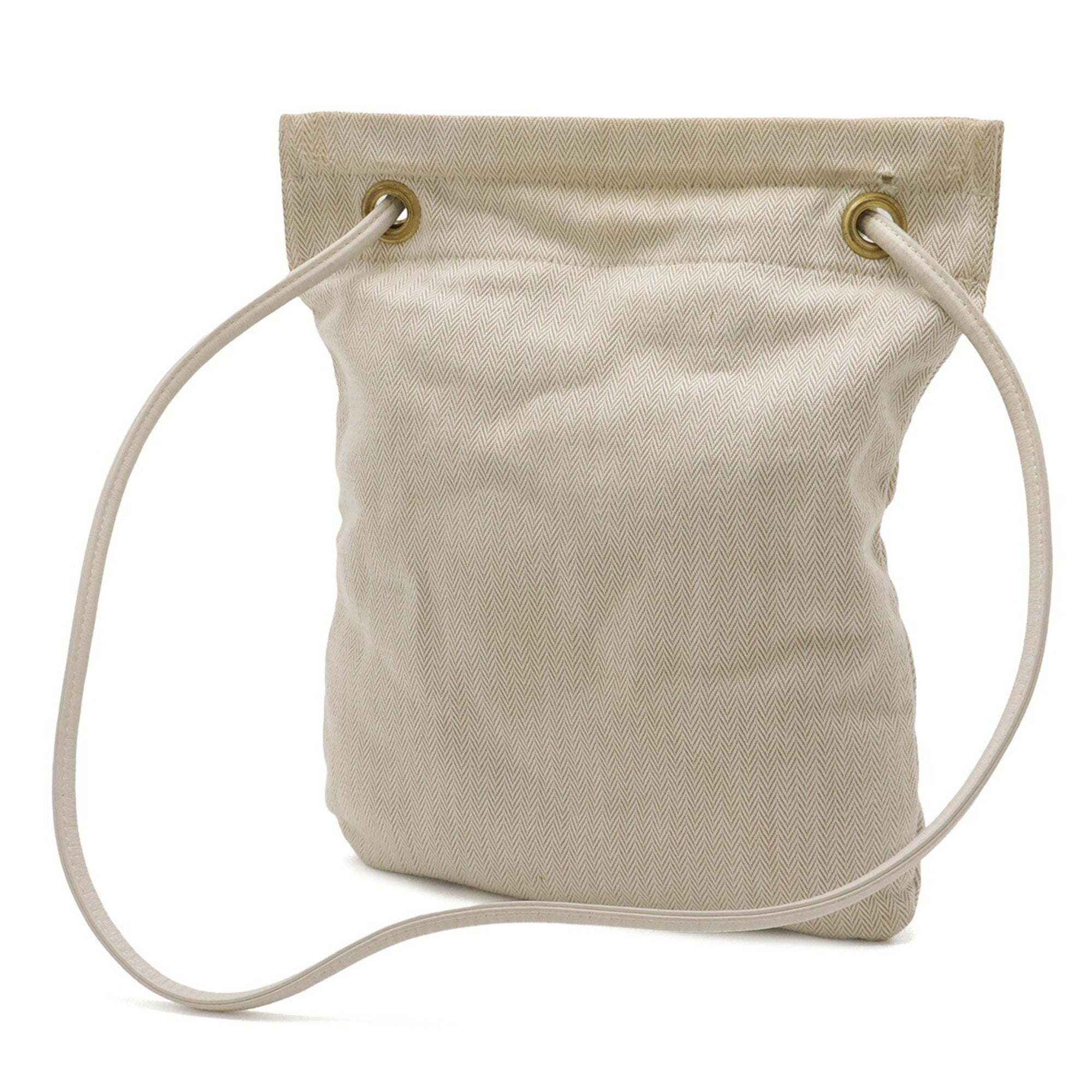 Hermes Natural White Canvas Shoulder Bag (Pre-Owned)