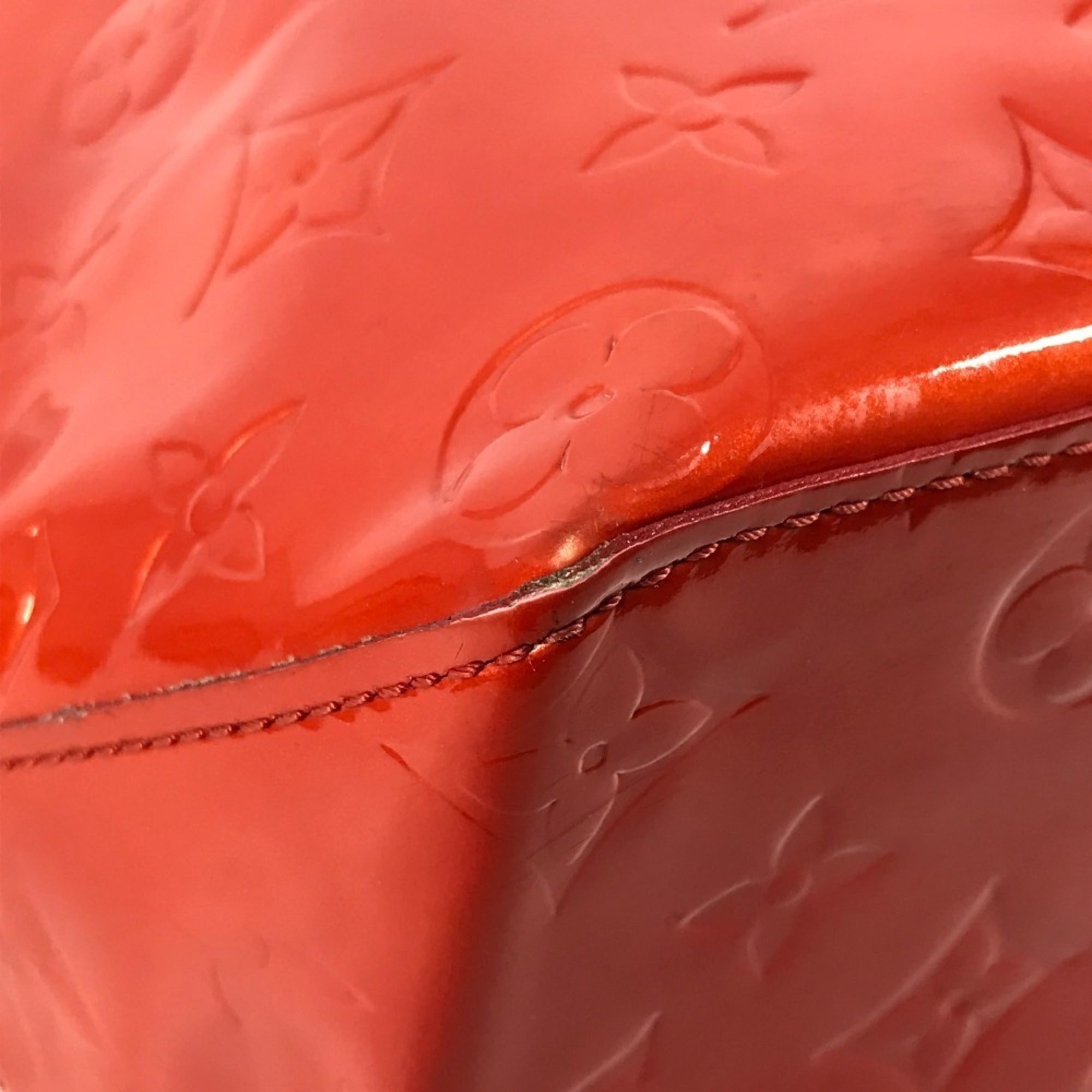 Louis Vuitton Red Color Rouge Monogram Vernis Shoulder Bag Tote Bag (Pre-Owned)