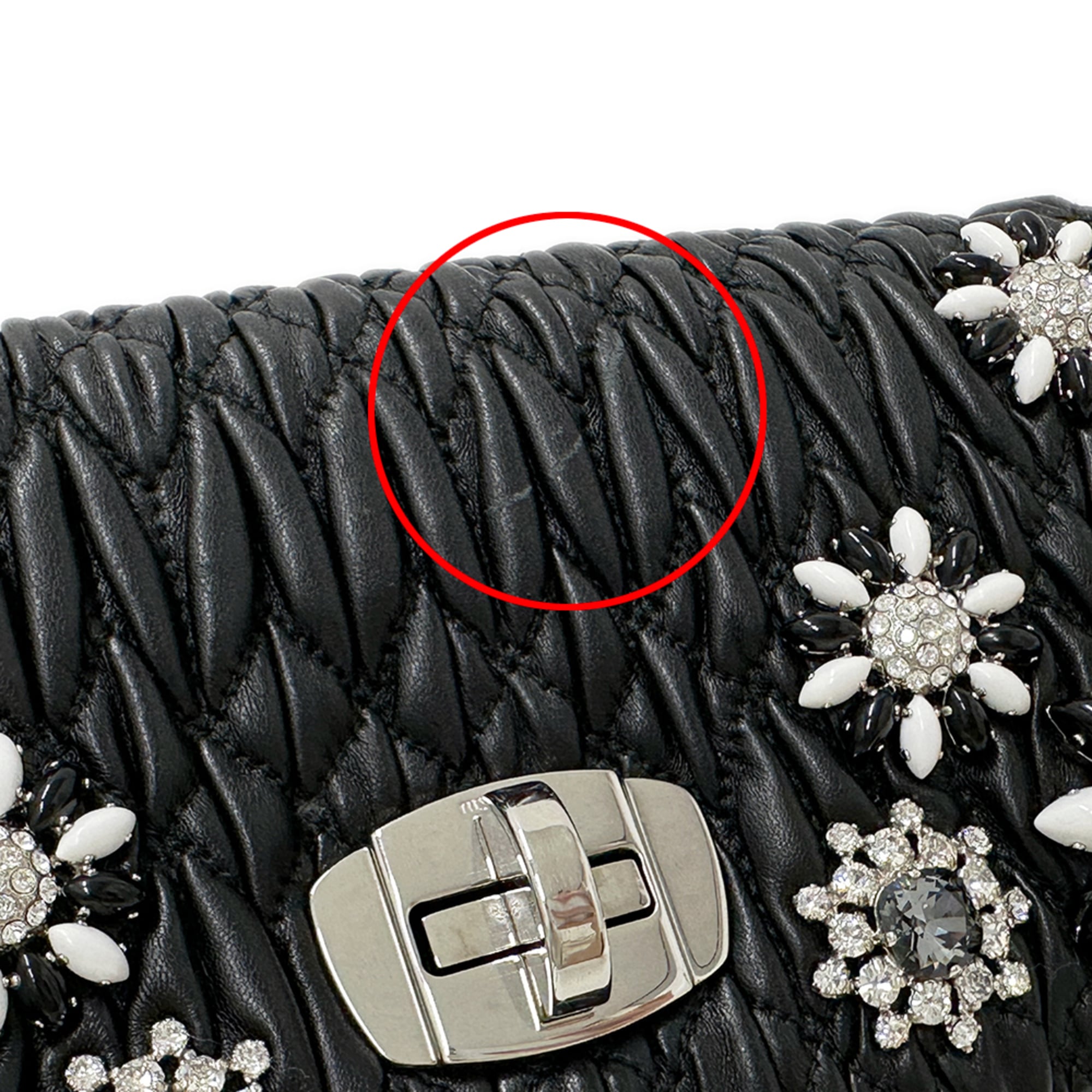 Miu Miu Black Leather Handbag Shoulder Bag (Pre-Owned)
