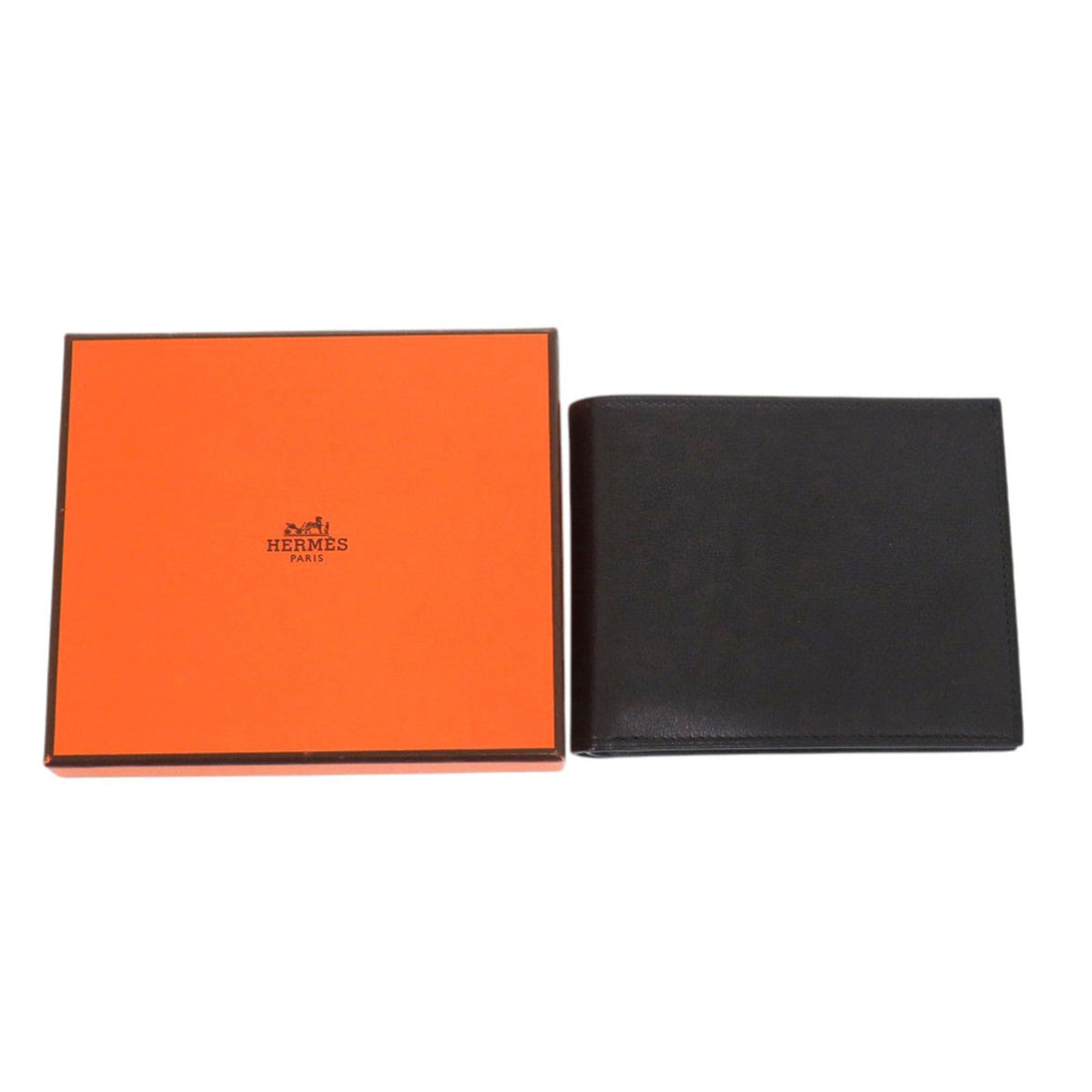 Hermes Black Evergrain Leather Wallet (Bi-Fold) (Pre-Owned)