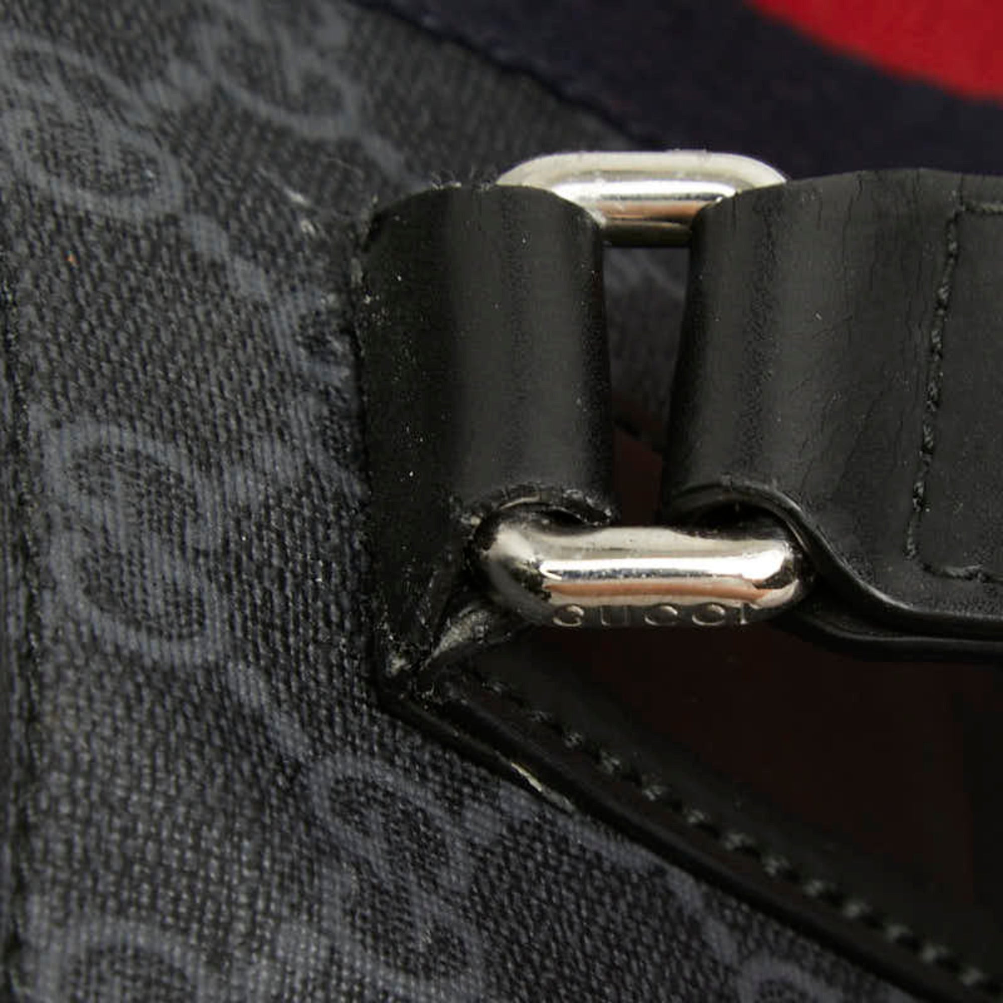 Gucci Black Gray Pvc Leather Tote Bag (Pre-Owned)