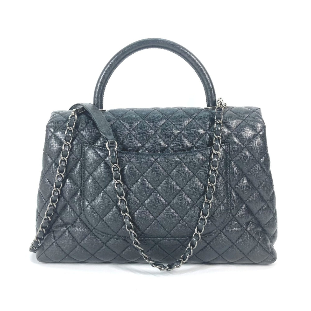 Chanel Black Leather Handbag (Pre-Owned)