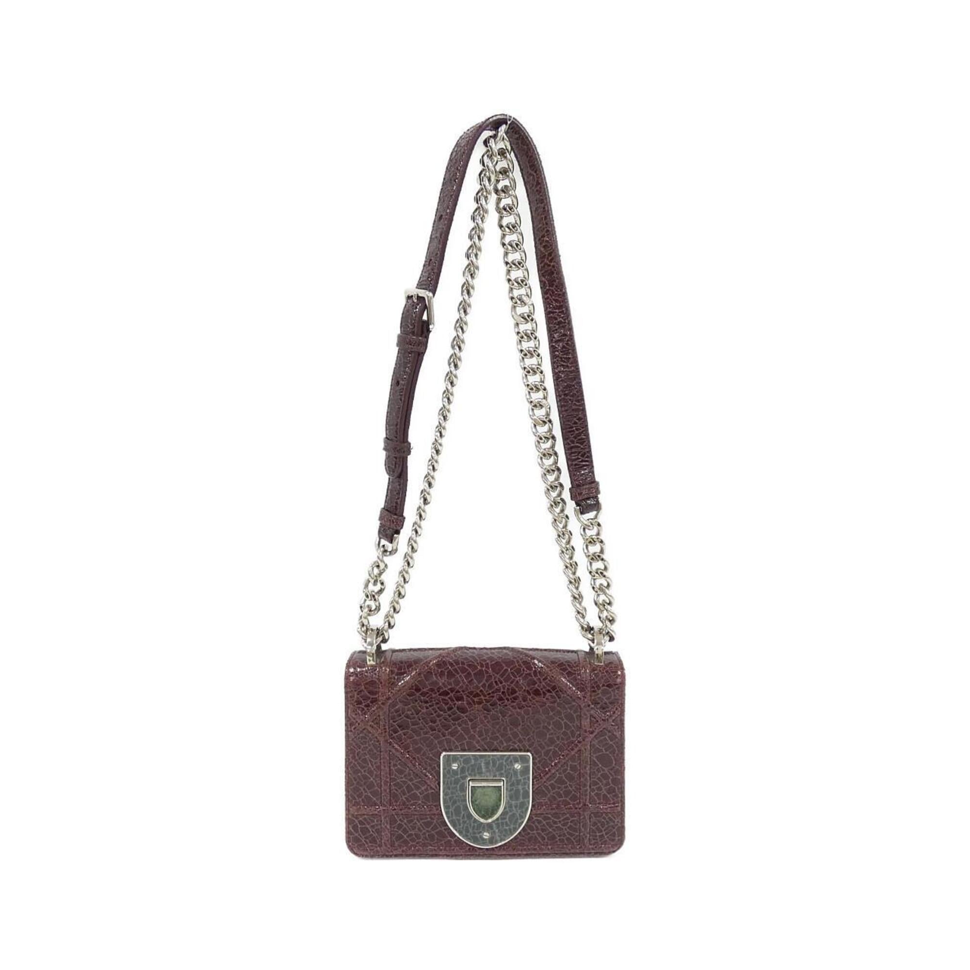 Christian Dior Blue Bordeaux Green Red Color Leather Shoulder Bag (Pre-Owned)