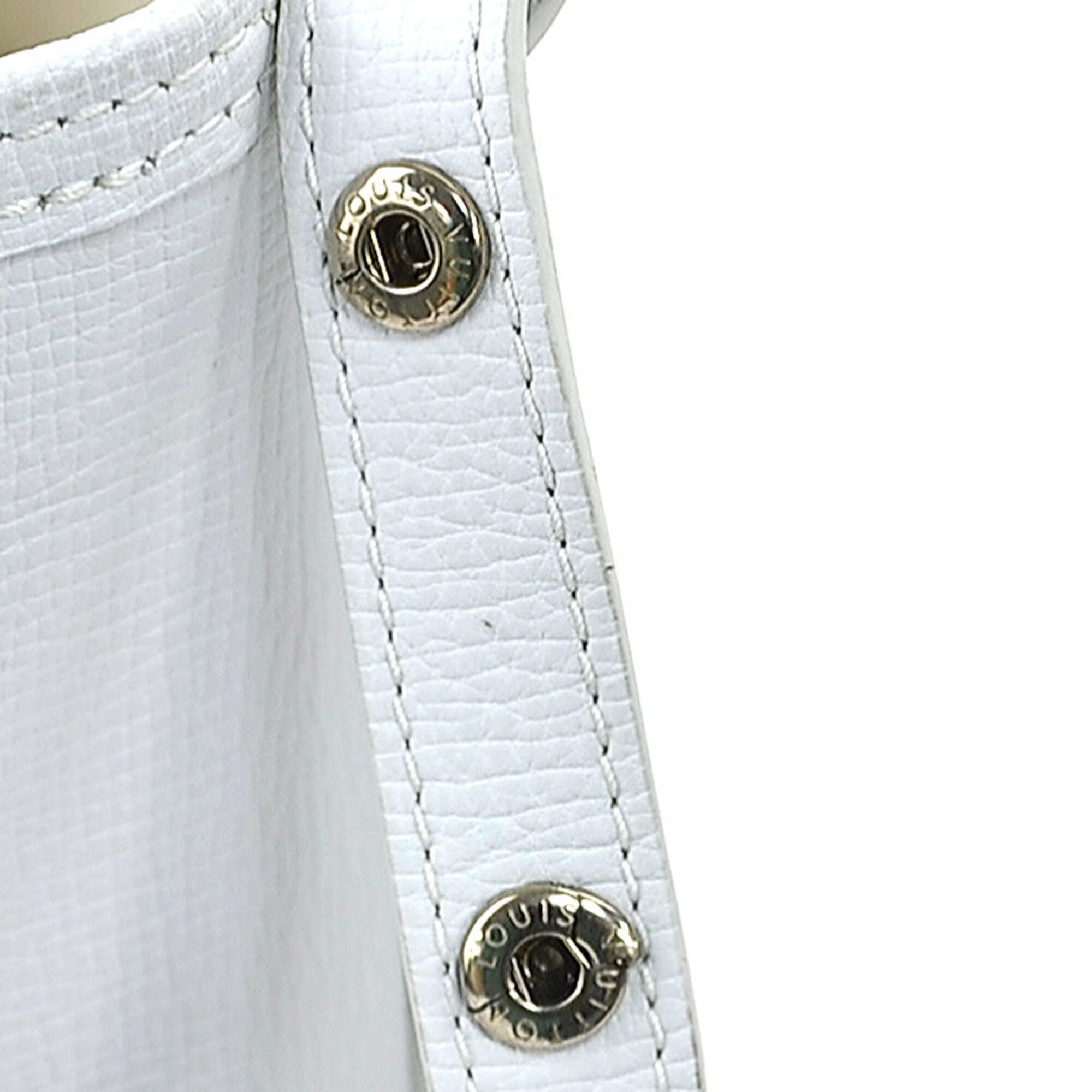 Louis Vuitton Blanc Leather Shoulder Bag Tote Bag (Pre-Owned)