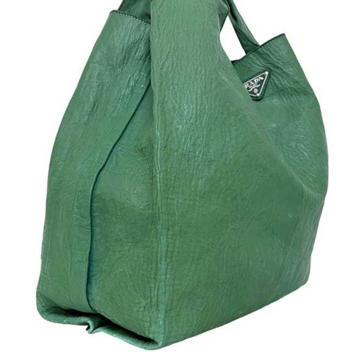 Prada Green Leather Eco-Bag Tote Bag (Pre-Owned)