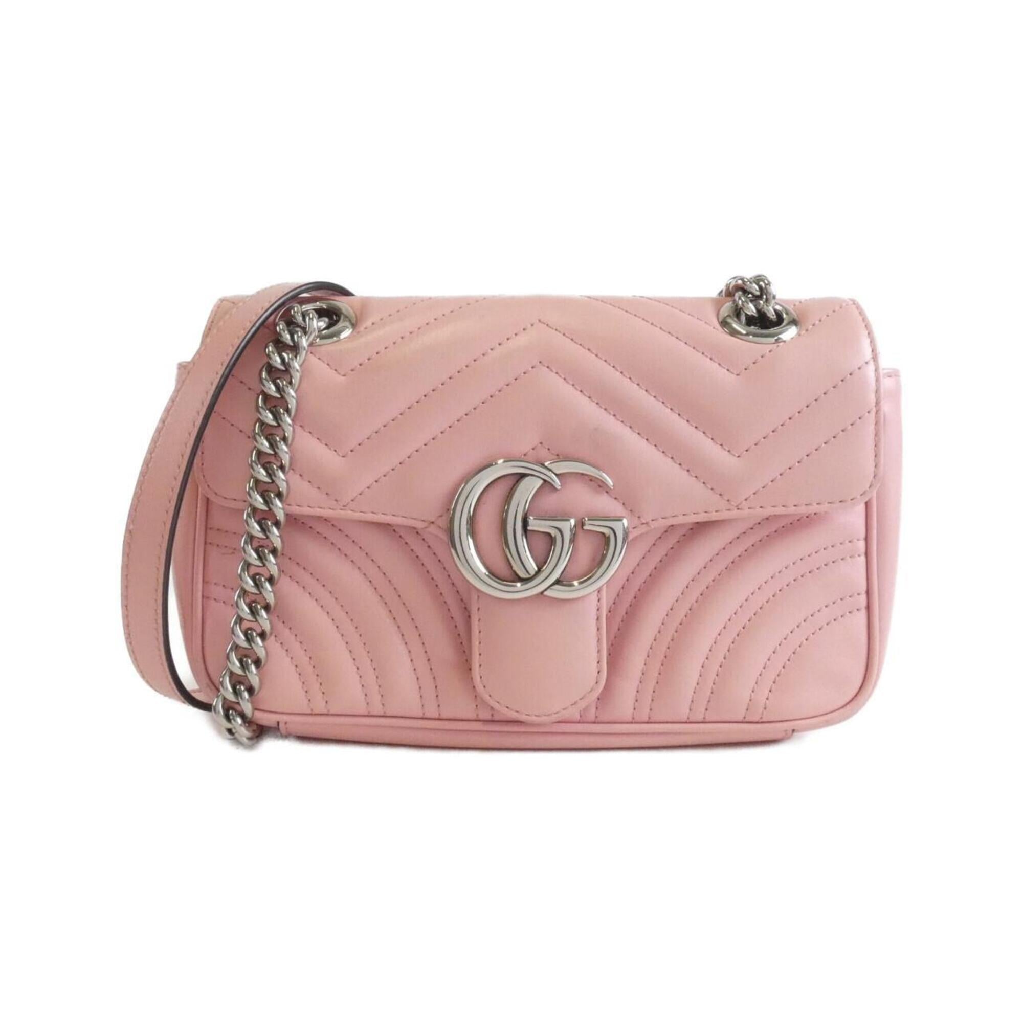 Gucci Pink Leather Shoulder Bag (Pre-Owned)