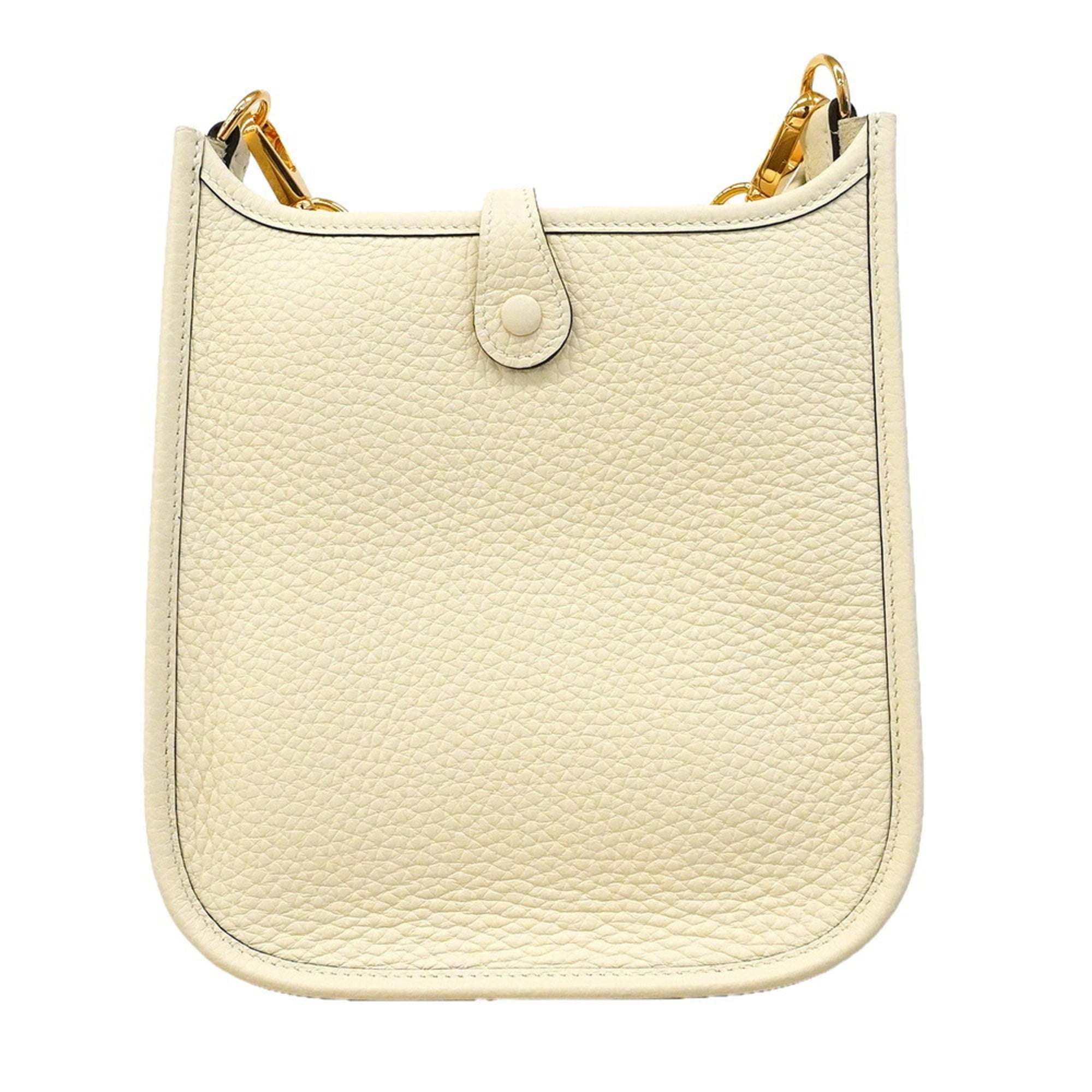 Hermes Cream Taurillon Clemence Leather Shoulder Bag (Pre-Owned)