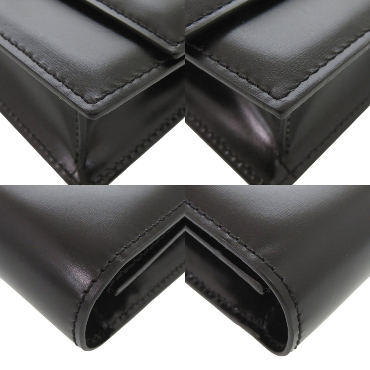 Bvlgari Black Leather Clutch Bag Shoulder Bag (Pre-Owned)