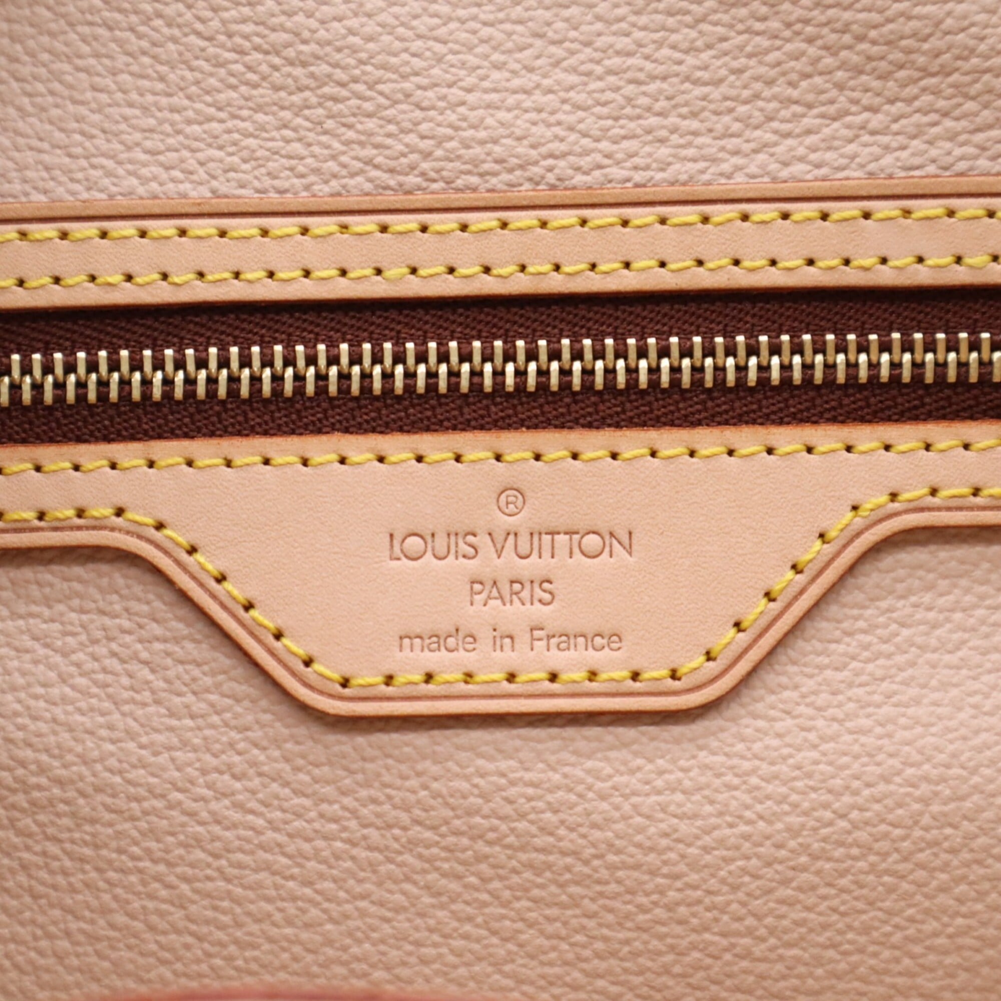 Louis Vuitton Monogram Beige Brown Coated Canvas Leather Handbag (Pre-Owned)