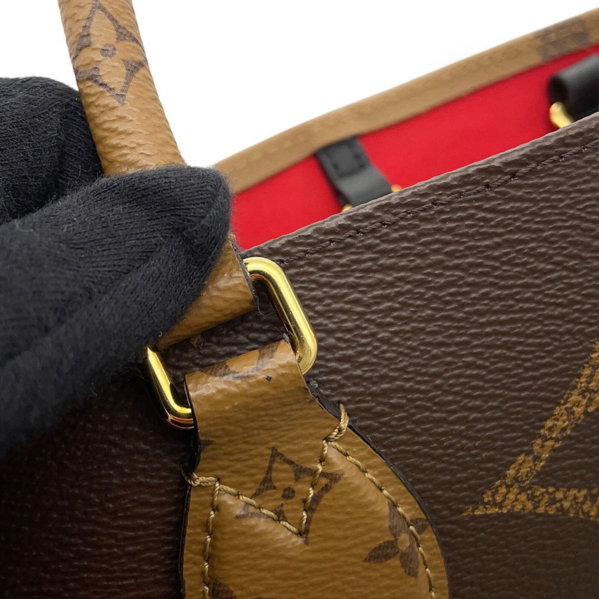 Louis Vuitton Monogram Reverse Red Color Monogram Reverse Monogram Handbag Tote Bag (Pre-Owned)
