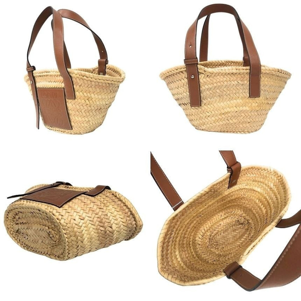 Loewe Beige Leather Basket Handbag Tote Bag (Pre-Owned)