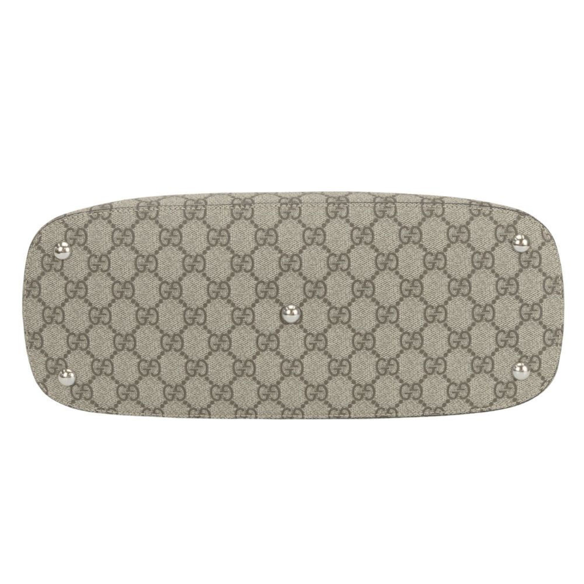 Gucci Beige Brown Gg Supreme Canvas Leather Shoulder Bag (Pre-Owned)