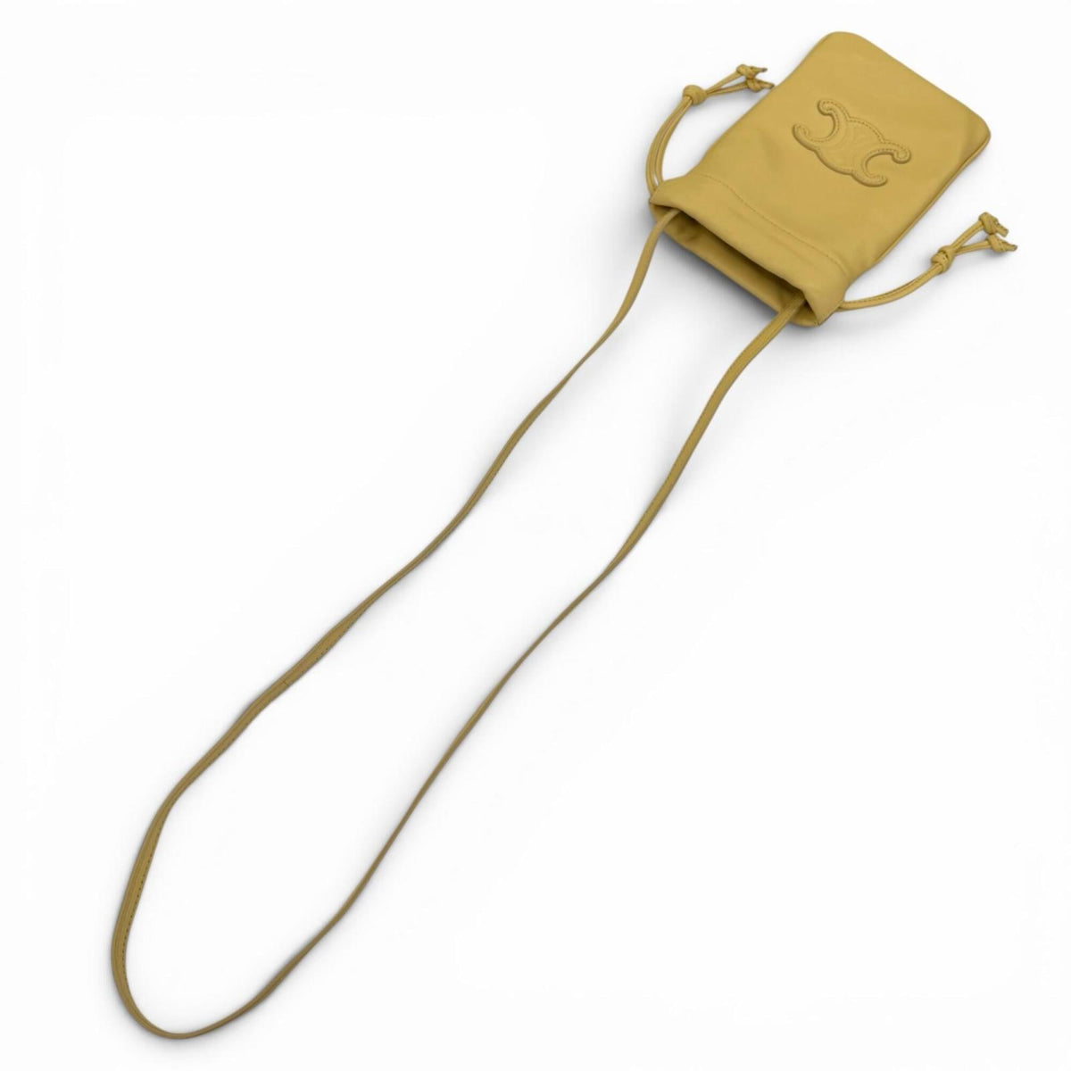 Celine Beige Leather Pouch Shoulder Bag (Pre-Owned)