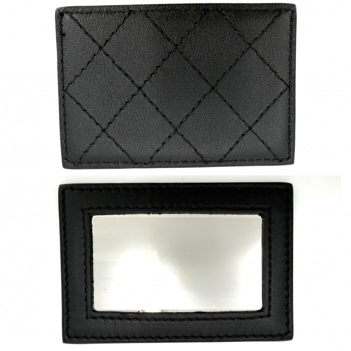 Chanel Matelasse Black Leather Handbag Shoulder Bag Vanity Bag (Pre-Owned)