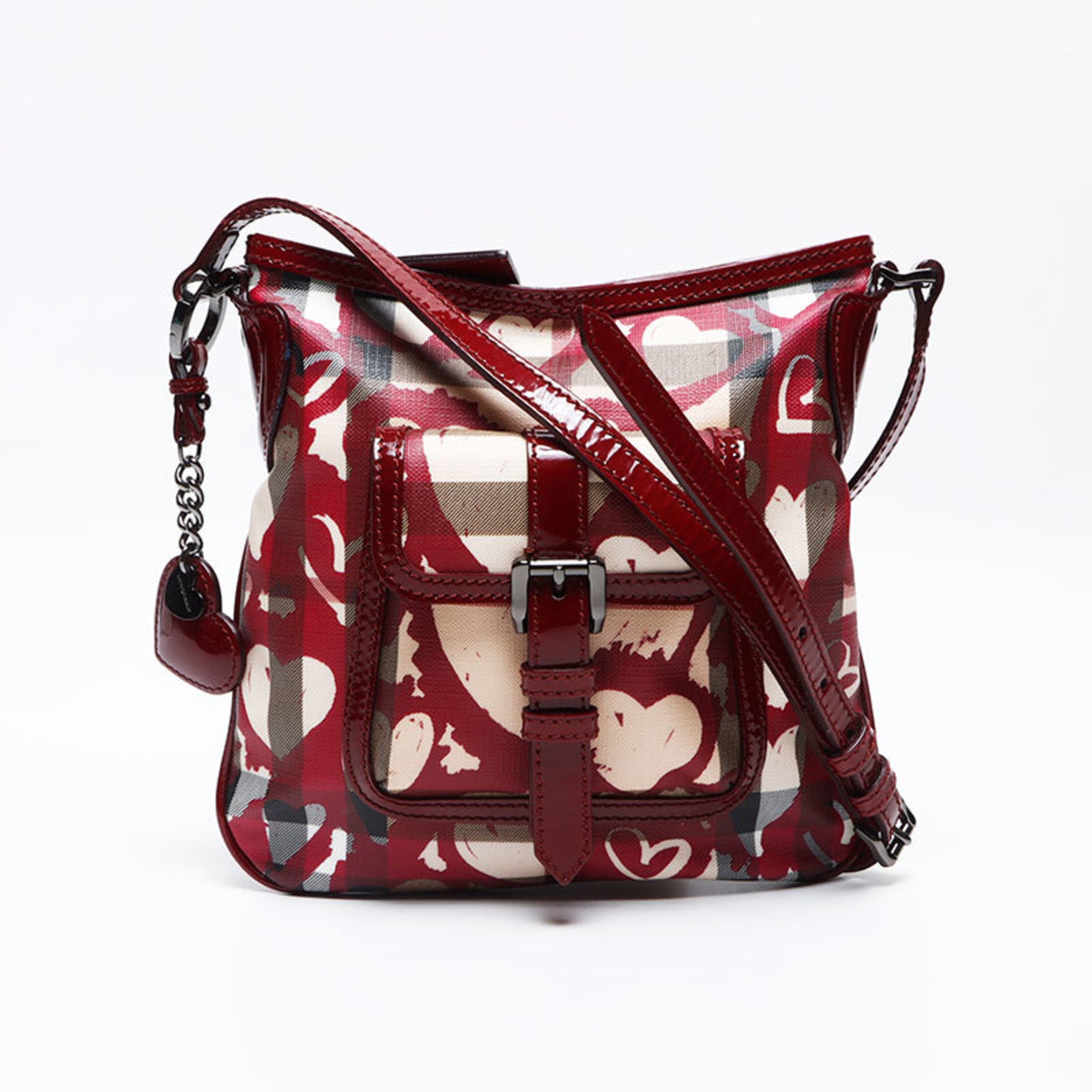 Burberry Beige Red Color Shoulder Bag (Pre-Owned)
