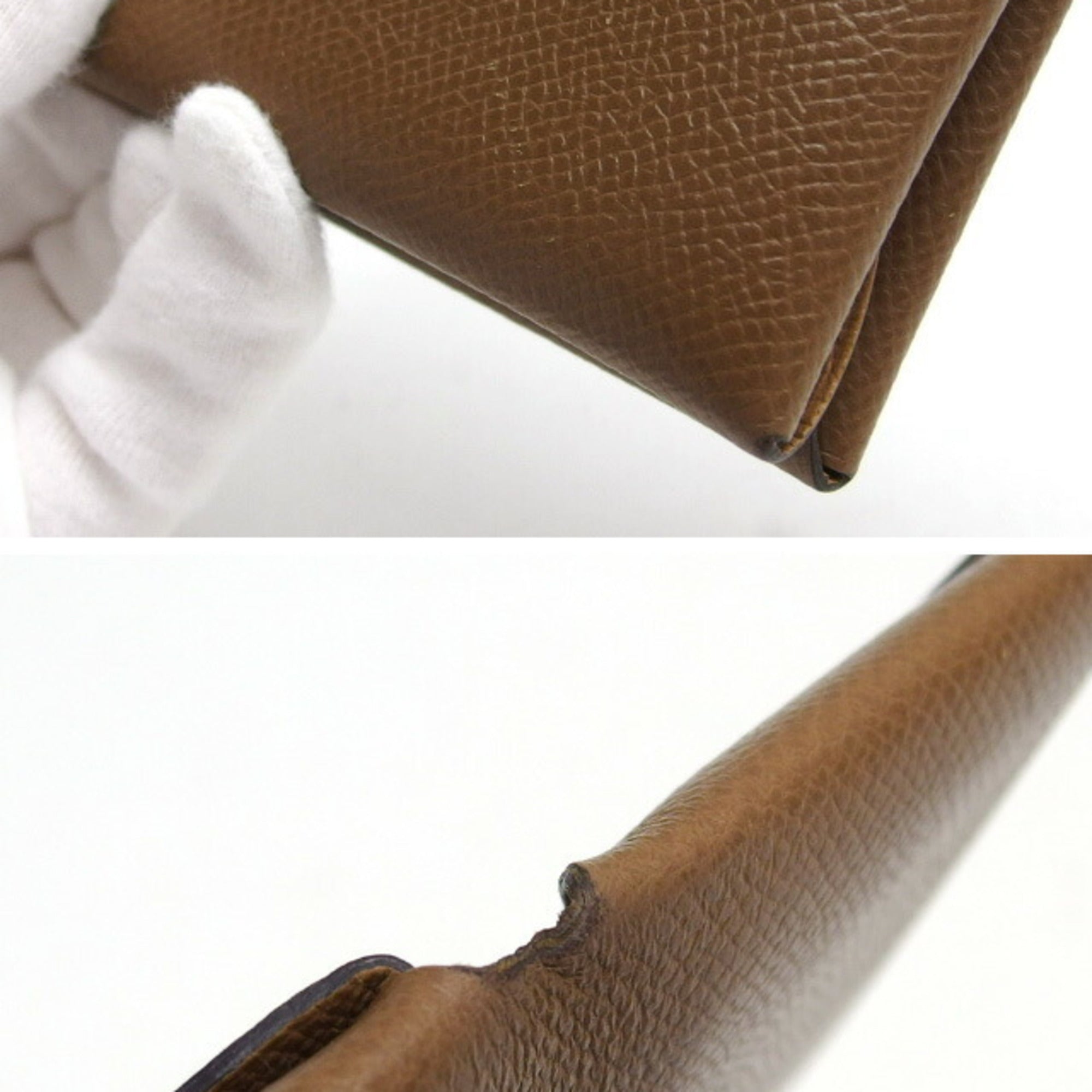Hermes Brown Marron Epsom Leather Coin Purse/Coin Case (Pre-Owned)