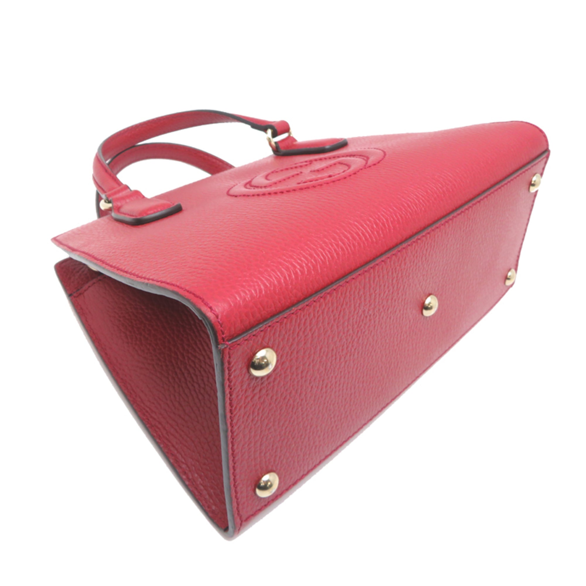 Gucci Red Color Leather Handbag (Pre-Owned)