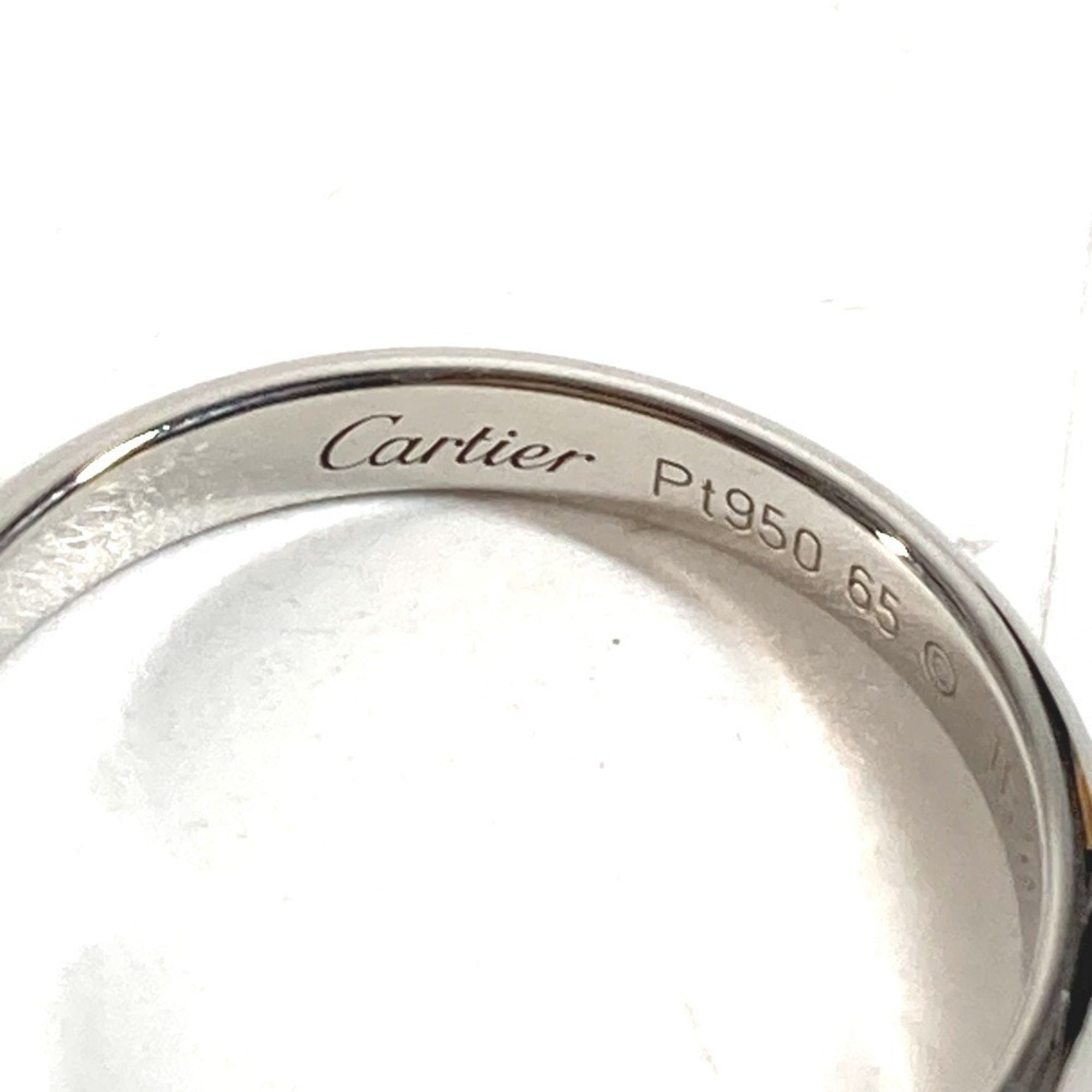 Cartier Silver Platinum 950 Band Ring (Pre-Owned)