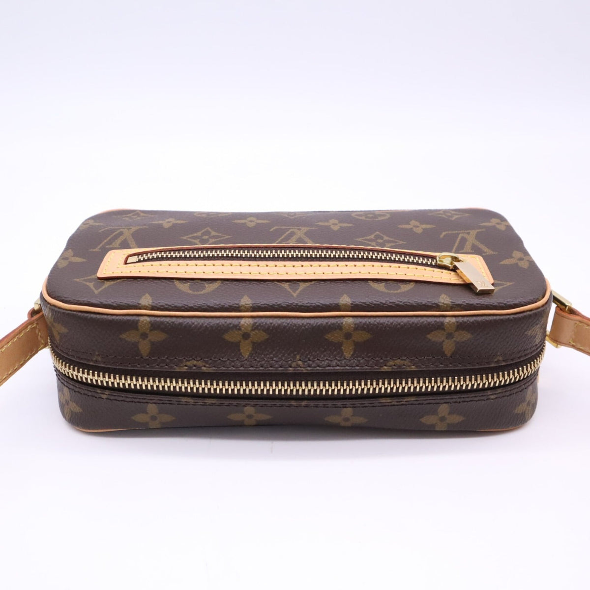 Louis Vuitton Beige Brown Coated Canvas Leather Pochette Shoulder Bag (Pre-Owned)