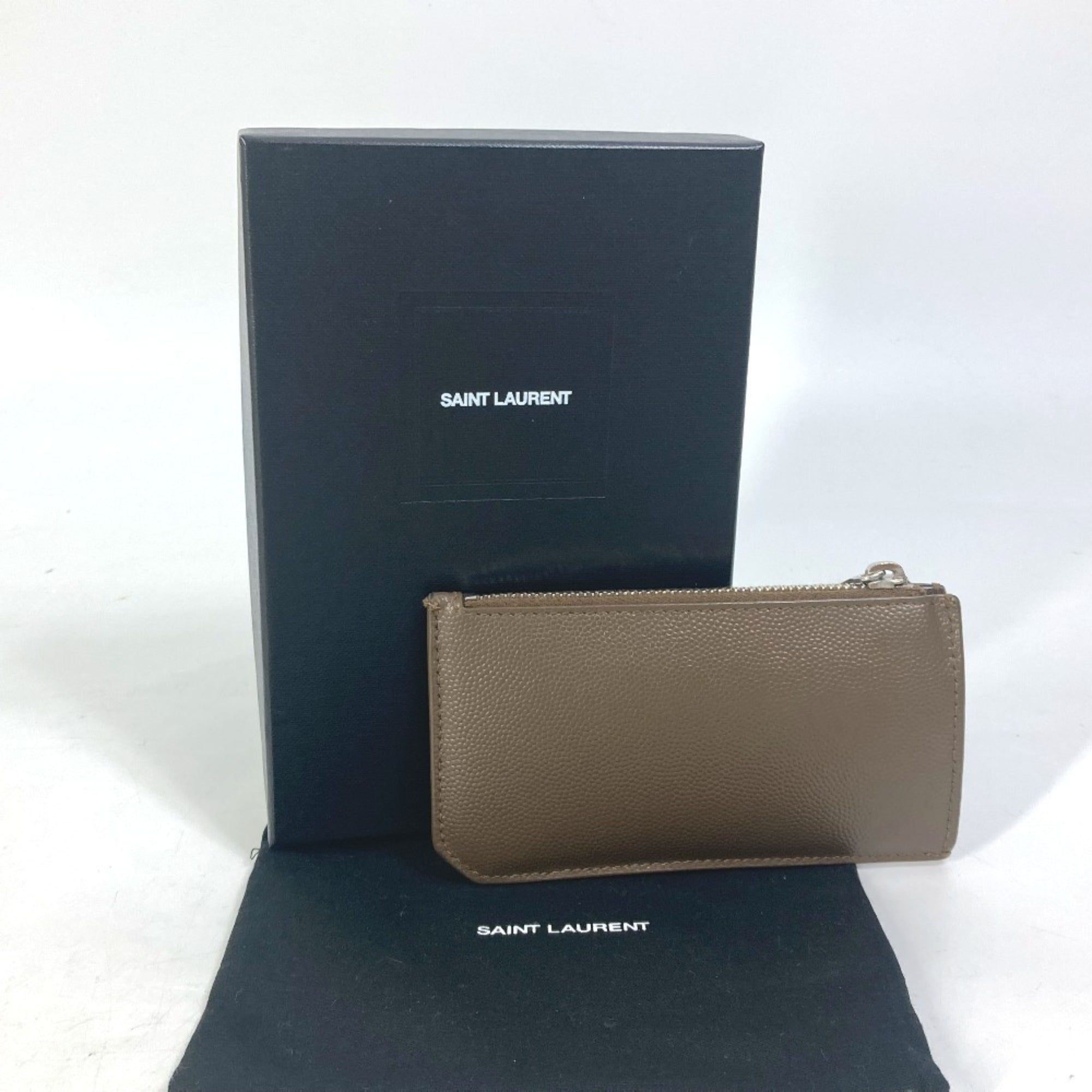 Yves Saint Laurent Brown Leather Coin Purse/Coin Case (Pre-Owned)