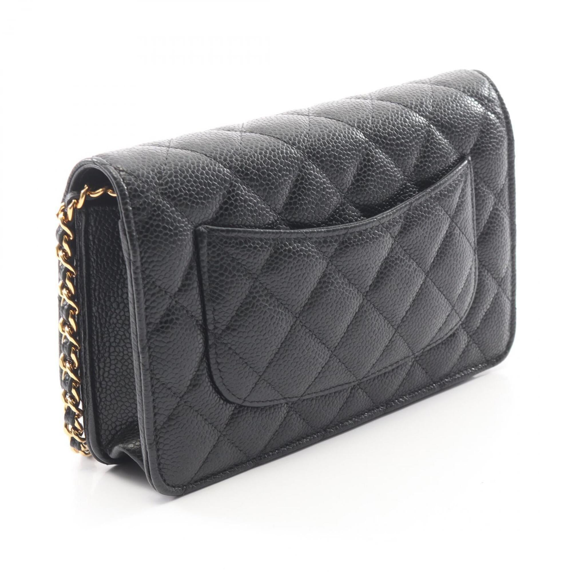 Chanel Black Grained Calfskin Handbag Shoulder Bag (Pre-Owned)