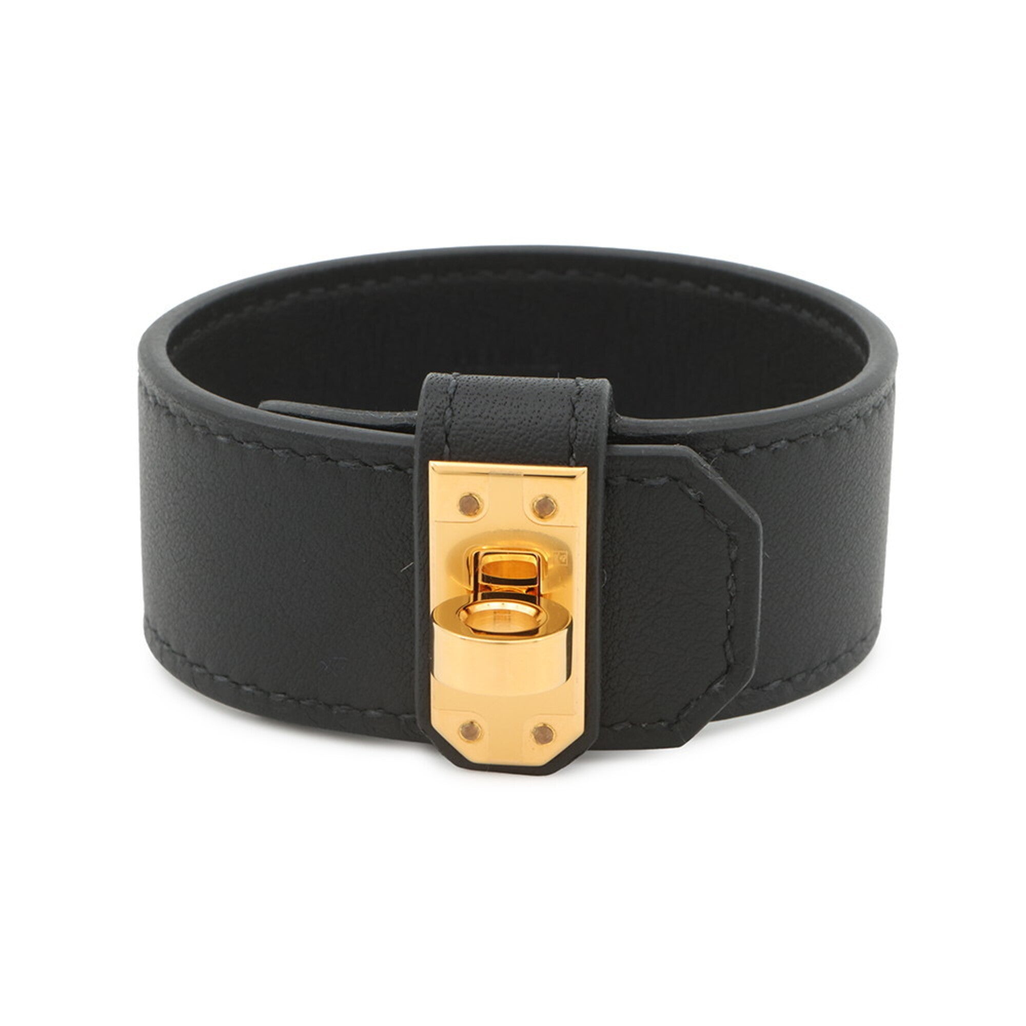 Hermes Kelly Black Swift Leather Charm Bracelet (Pre-Owned)
