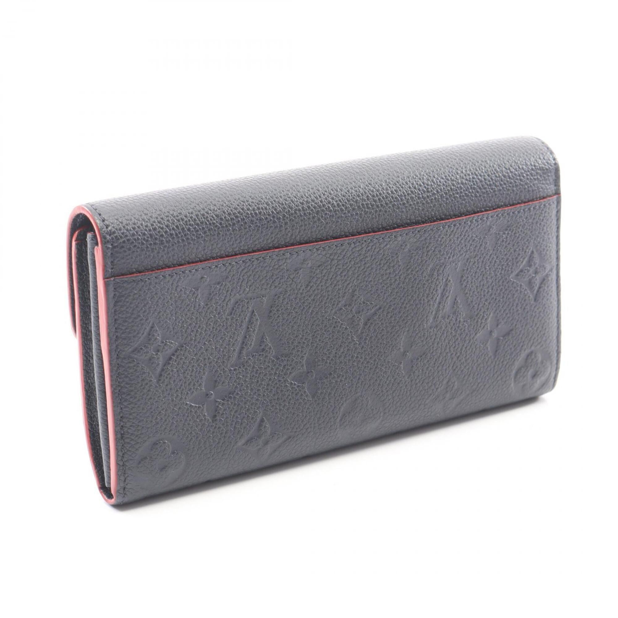 Louis Vuitton Marine Rouge Navy Monogram Empreinte Leather Long Wallet (Bi-Fold) (Pre-Owned)