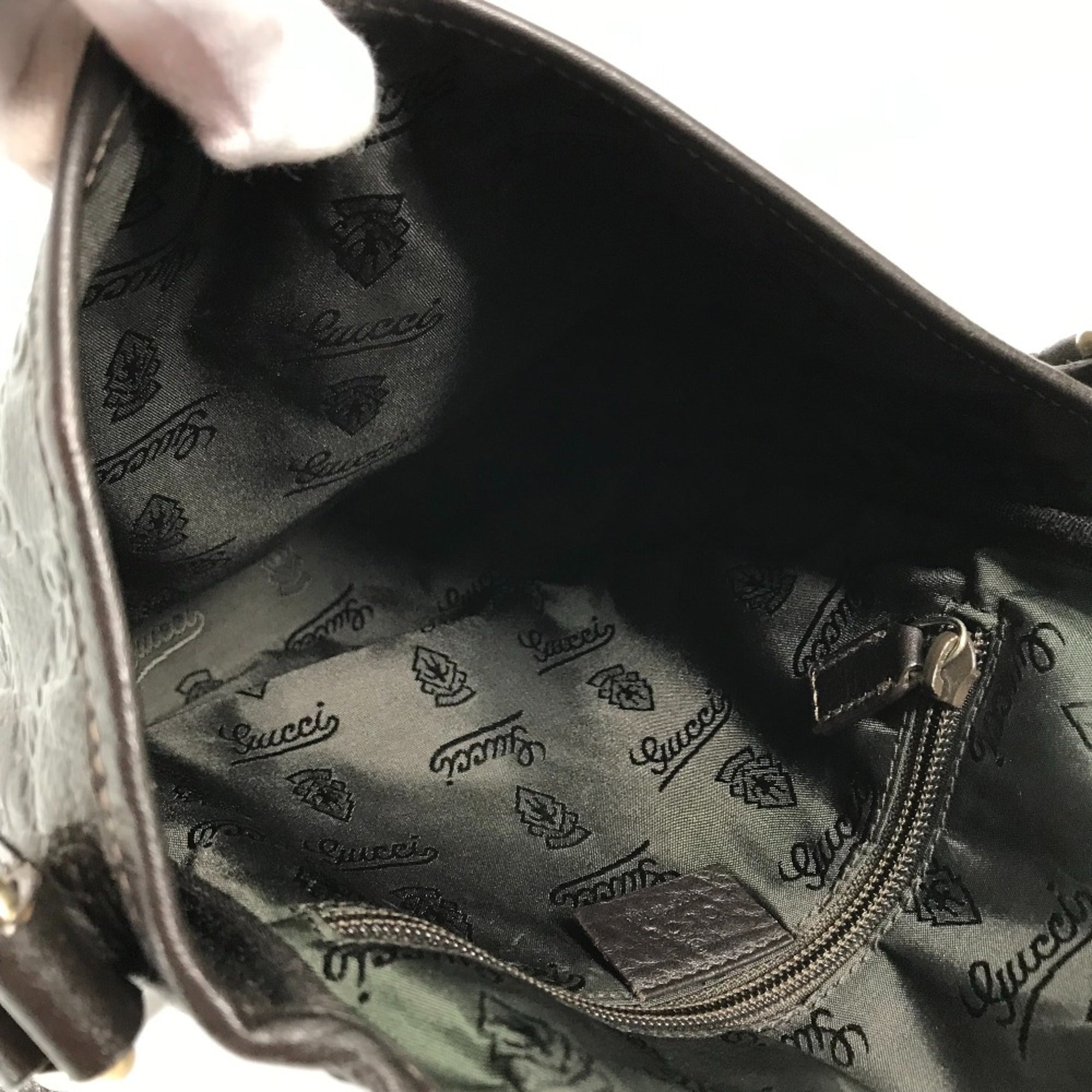 Gucci Brown Leather Shoulder Bag (Pre-Owned)