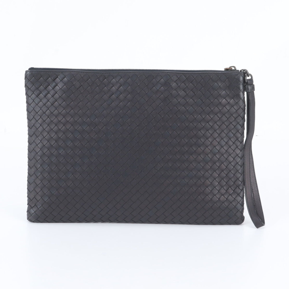 Bottega Veneta Black Leather Clutch Bag Pouch (Pre-Owned)