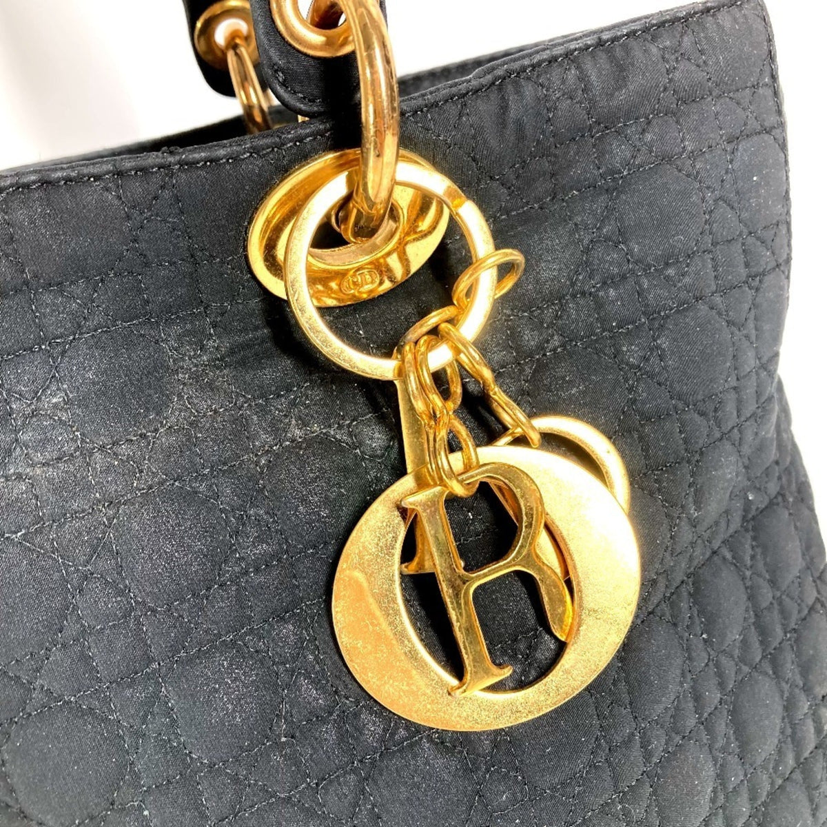 Christian Dior Black Nylon Canvas Handbag Tote Bag (Pre-Owned)