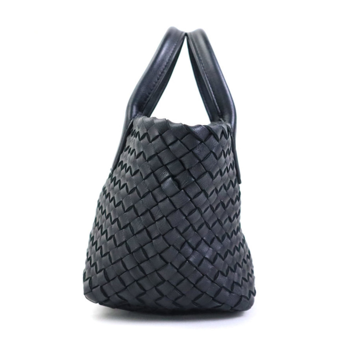 Bottega Veneta Black Intrecciato Handbag Shoulder Bag (Pre-Owned)
