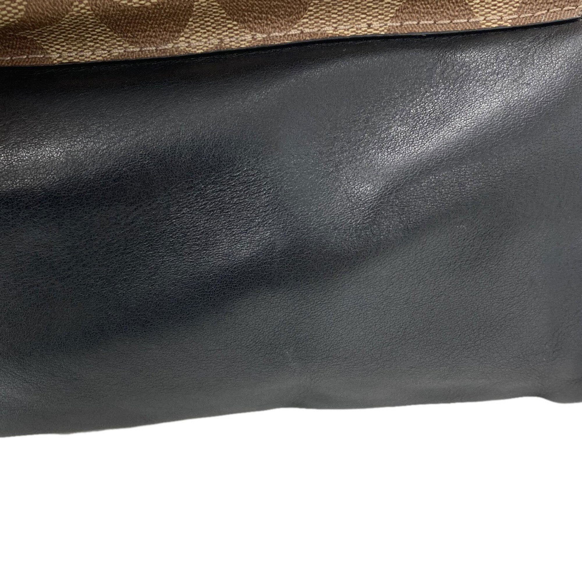 Coach Black Brown Signature Line Sling Bag (Pre-Owned)