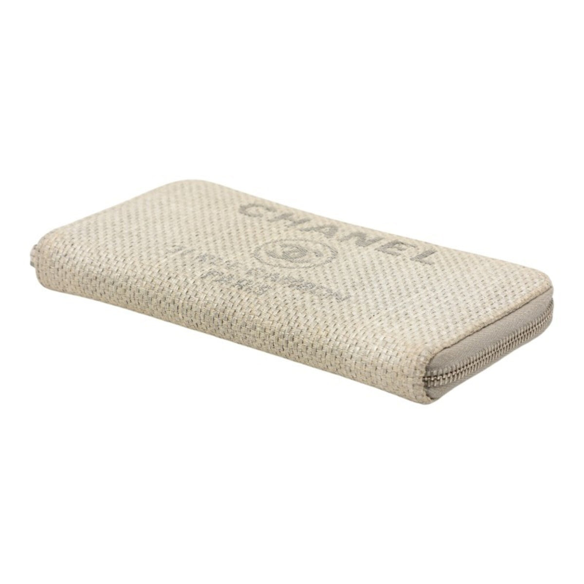 Chanel Gray Tweed Long Wallet (Bi-Fold) (Pre-Owned)