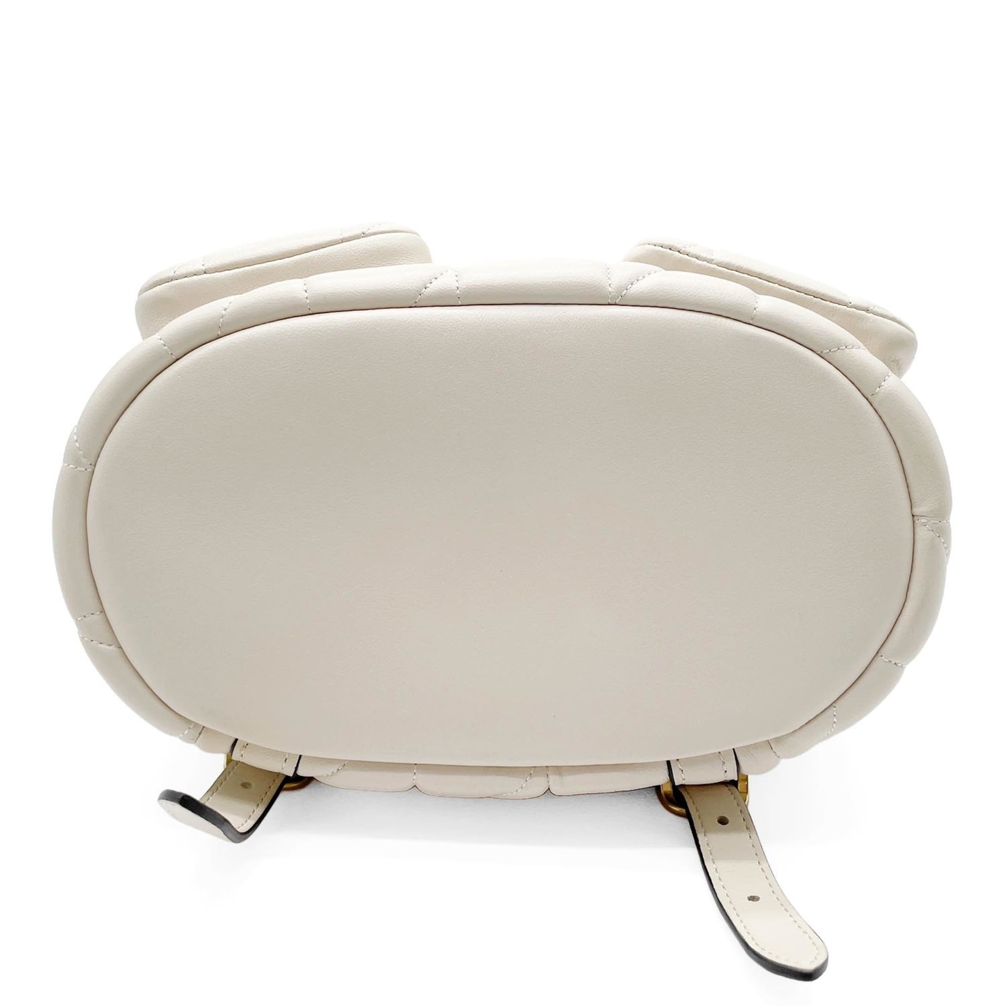 Coach Gold White Leather Backpack (Pre-Owned)
